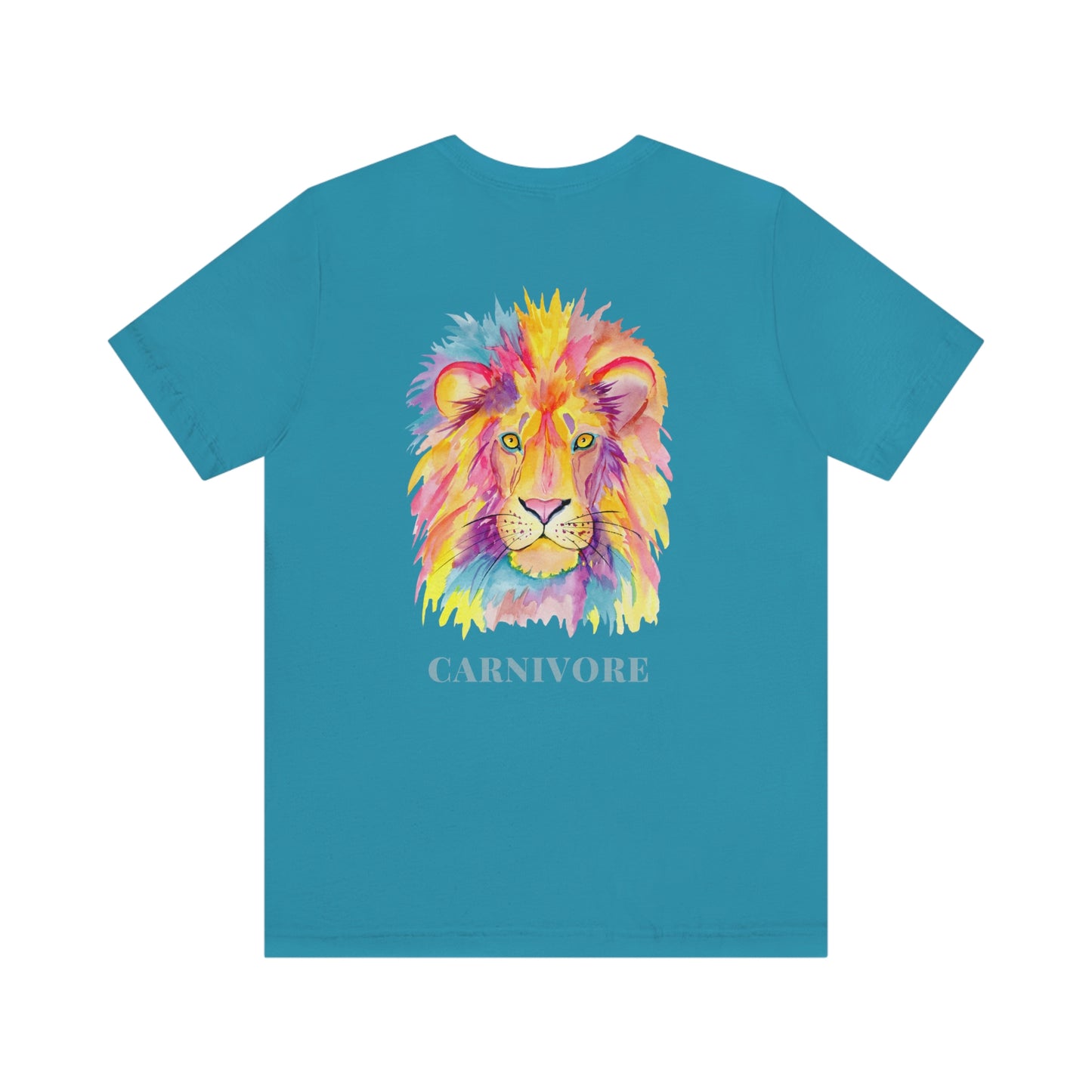 CARNIVORE - Colorful Lion - Colored T - on front and back