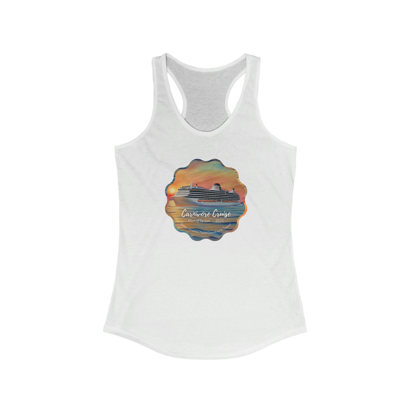 Carnivore Cruise - Women's Racerback Tank Top - may run small - on front