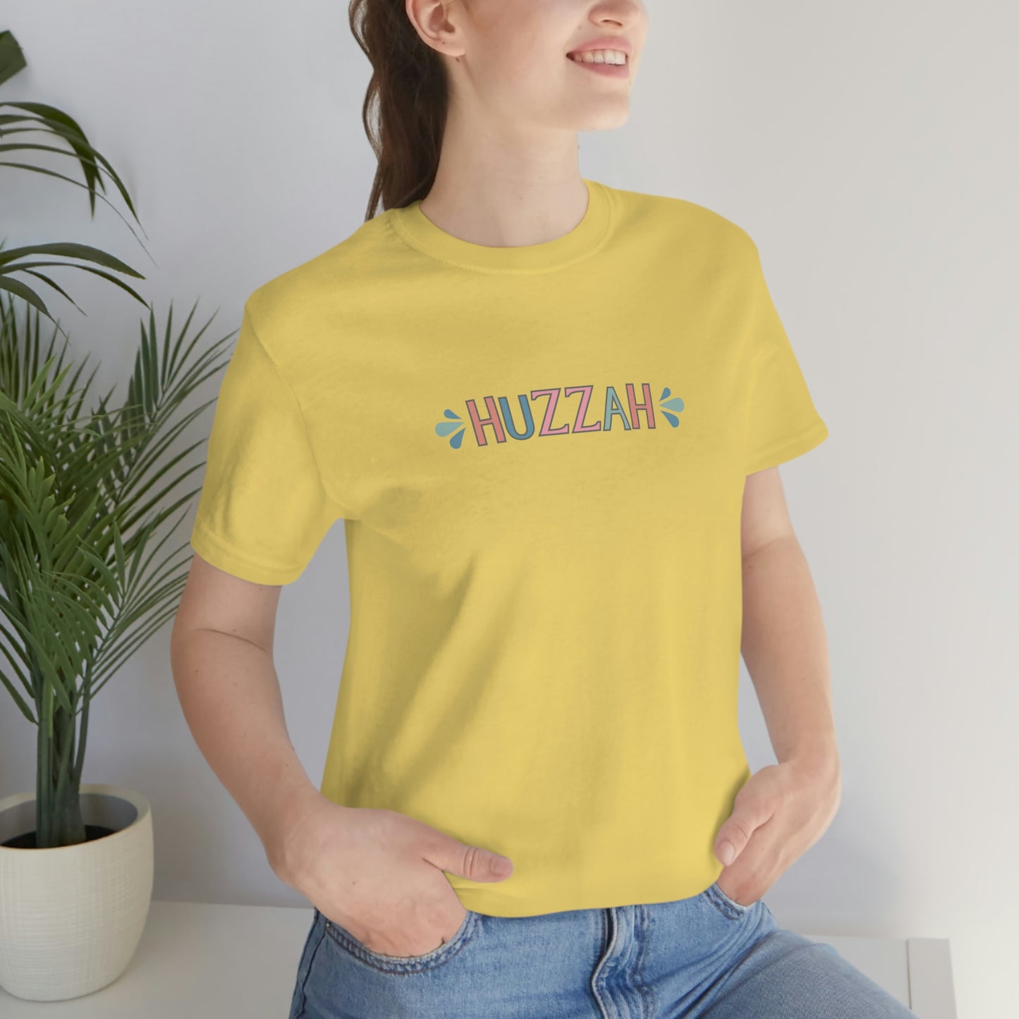 HUZZAH - Colored T - on front