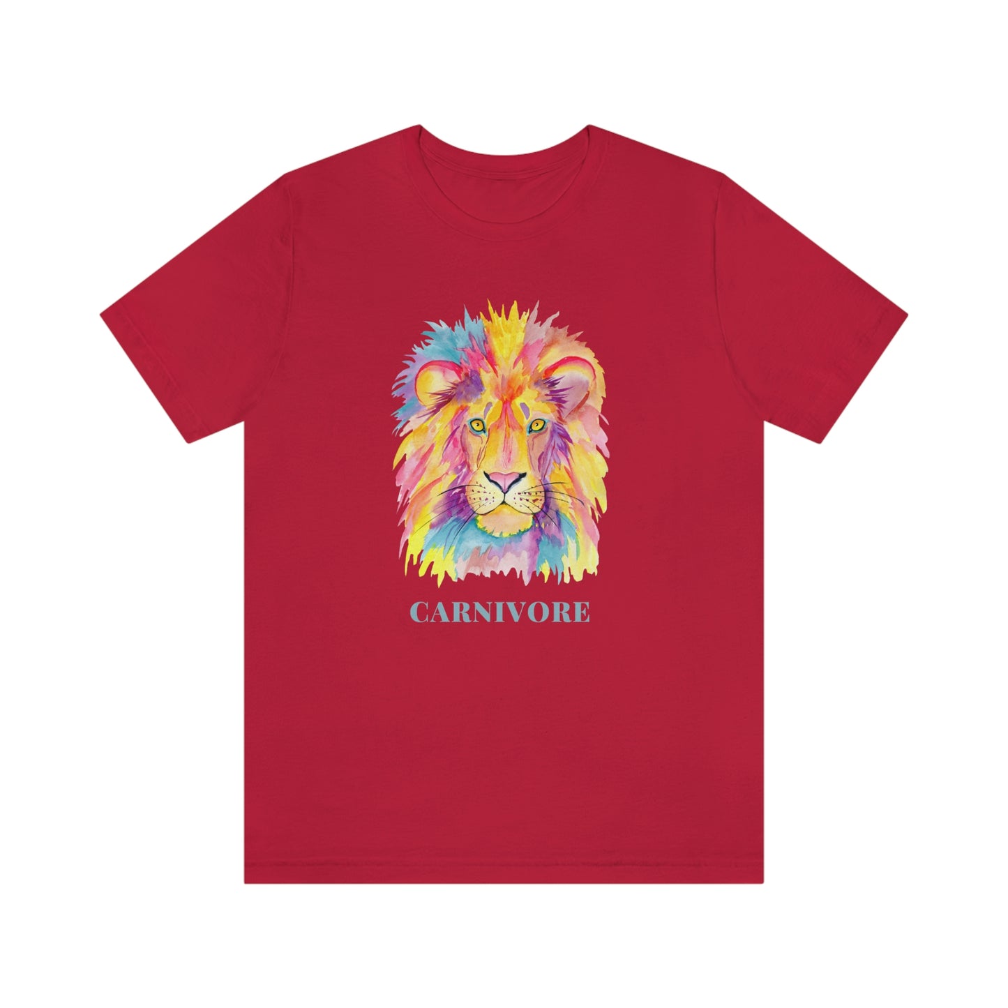 CARNIVORE - Colorful Lion - Colored T - on front and back