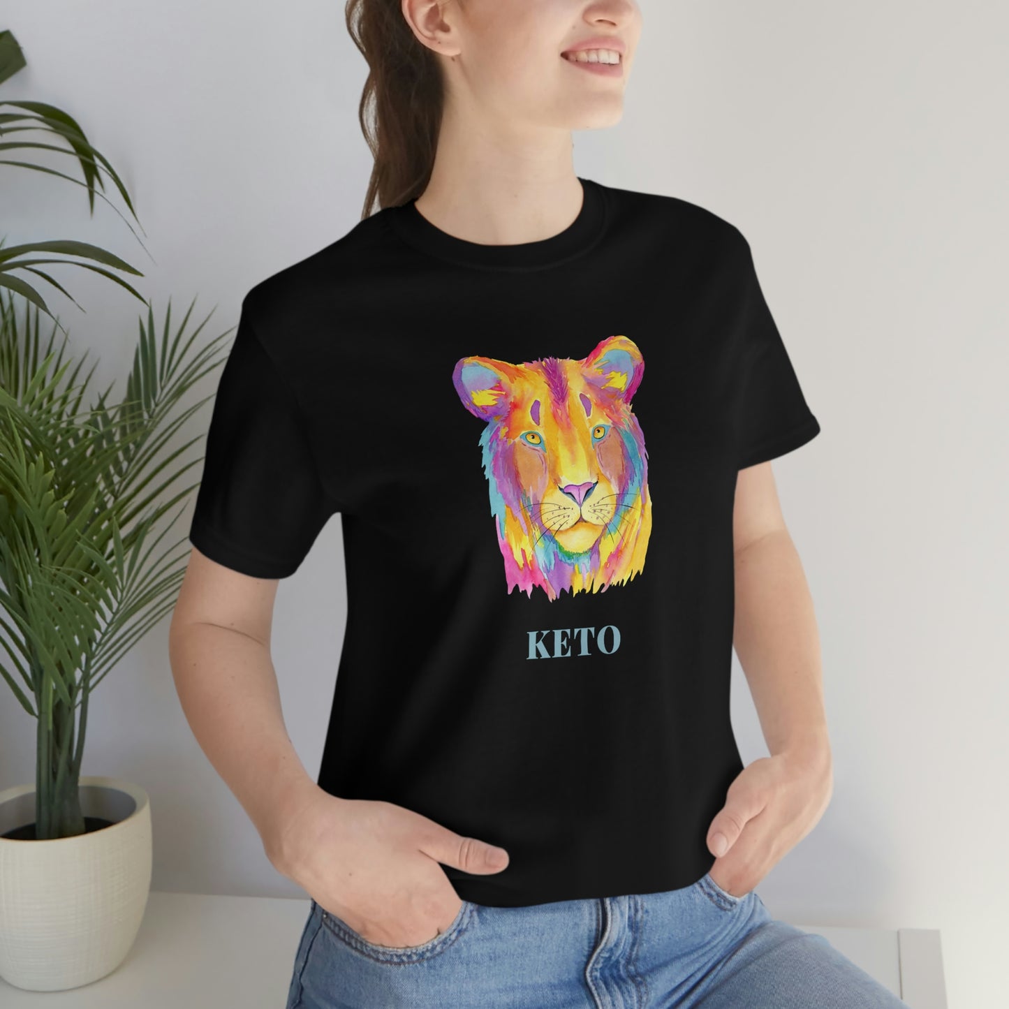 Keto - Colorful Lioness - Colored T - on front and back