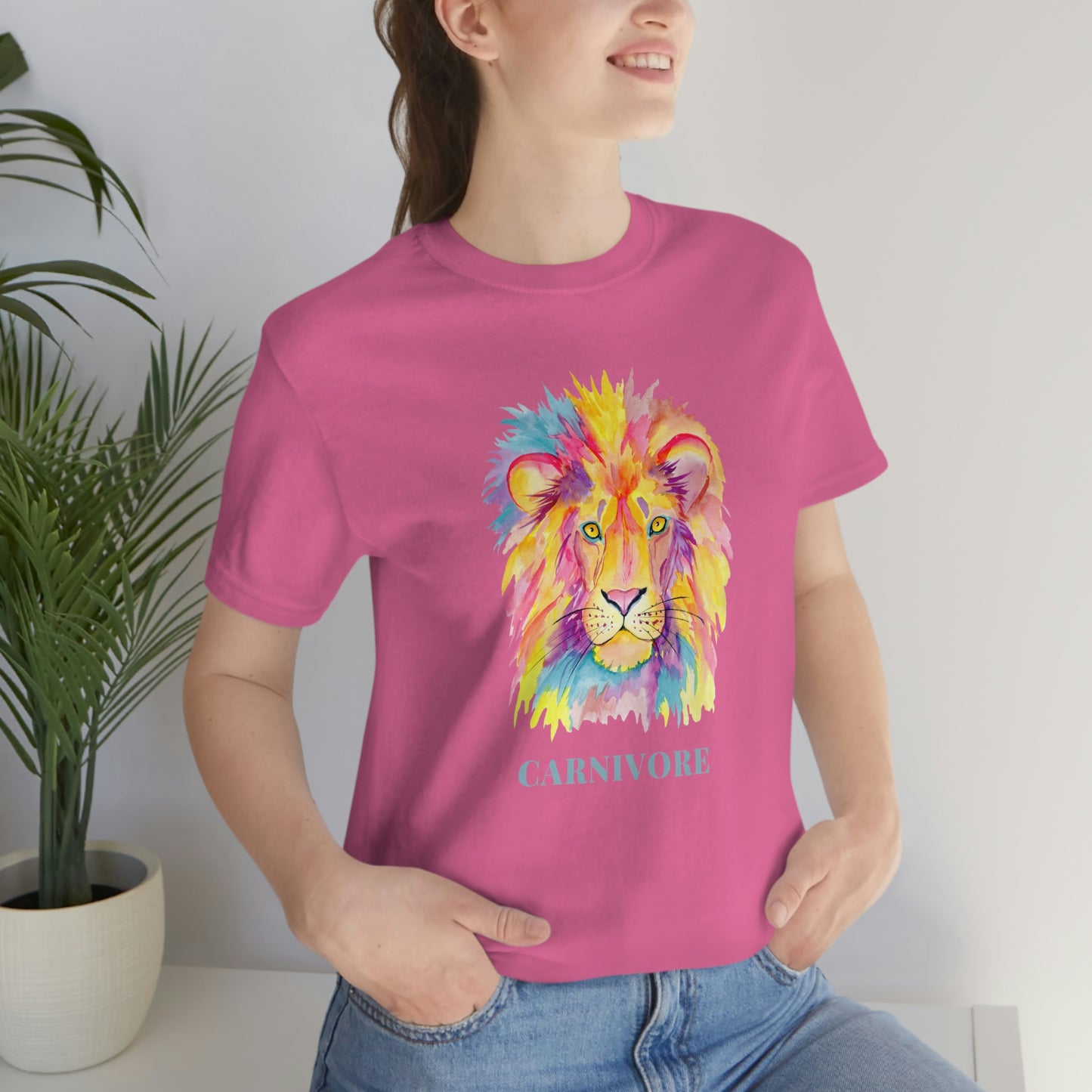 CARNIVORE - Colorful Lion - Colored T - on front and back