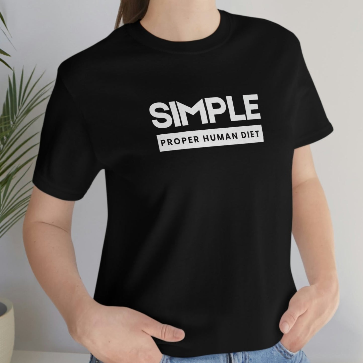 SIMPLE PROPER HUMAN DIET - Dark T - on front
