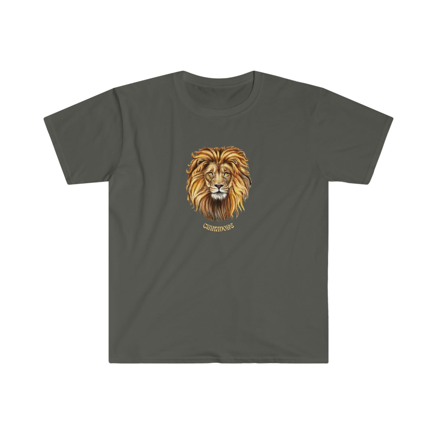 Carnivore Lion Head - Dark T - Graphic on front & Graphic on back with explanation