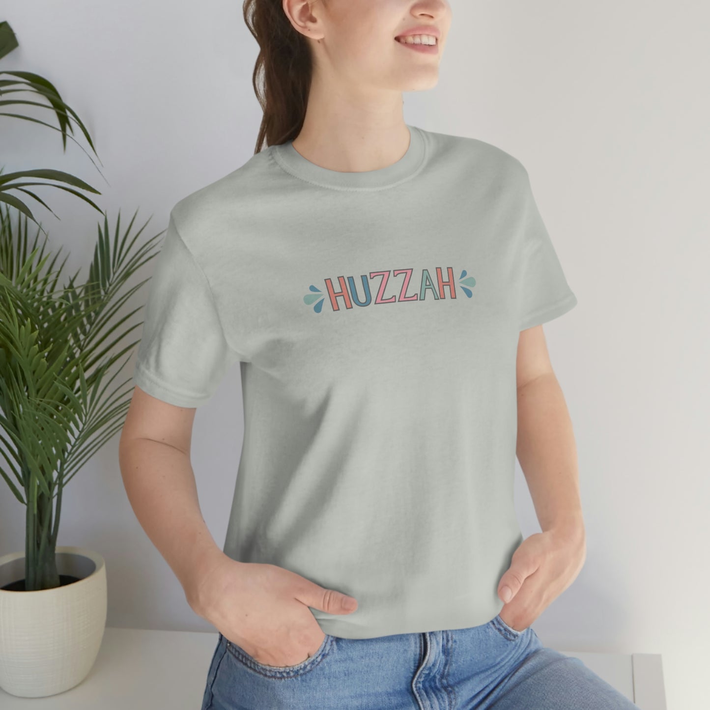 HUZZAH - Colored T - on front
