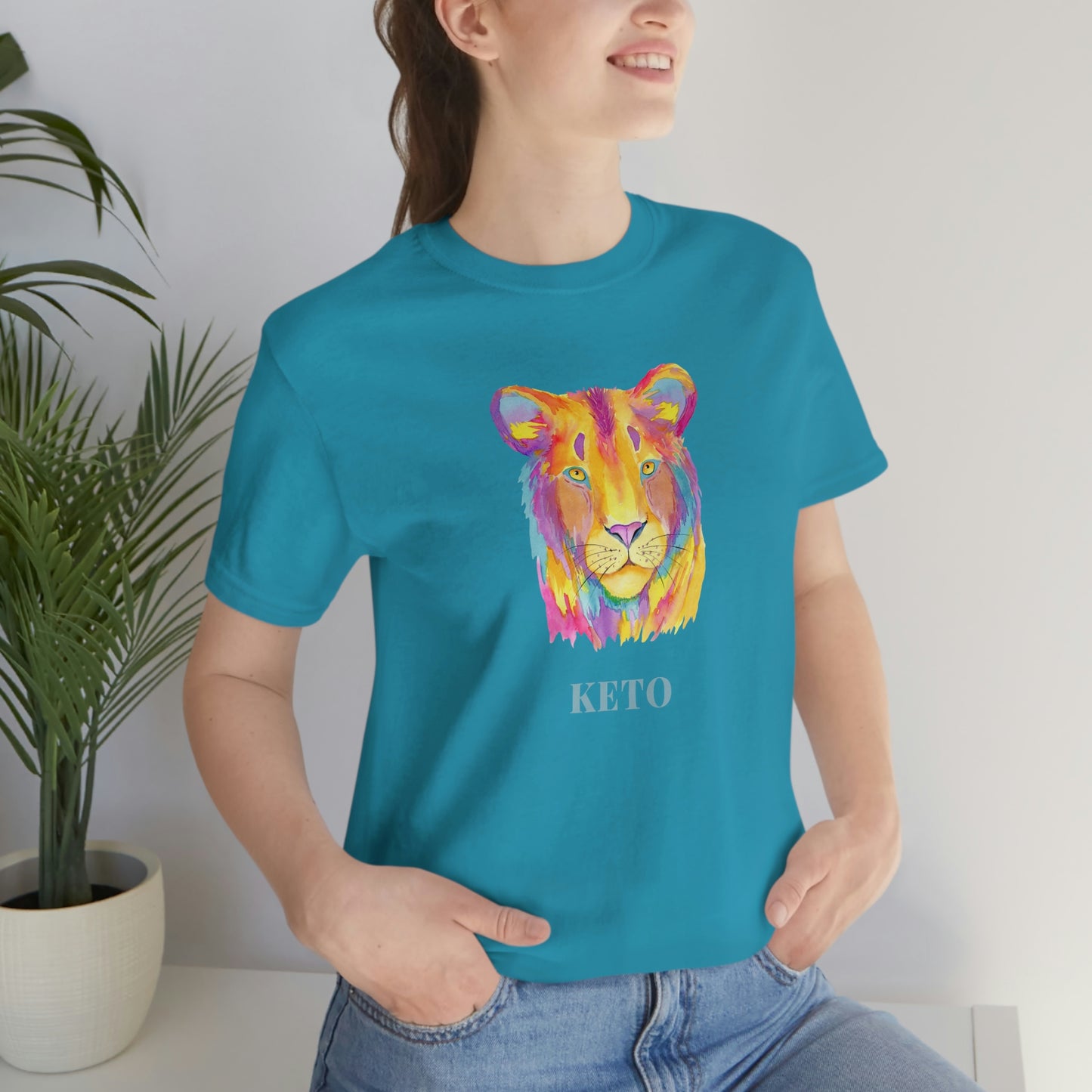Keto - Colorful Lioness - Colored T - on front and back
