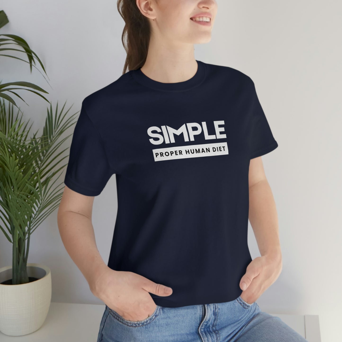 SIMPLE PROPER HUMAN DIET - Dark T - on front