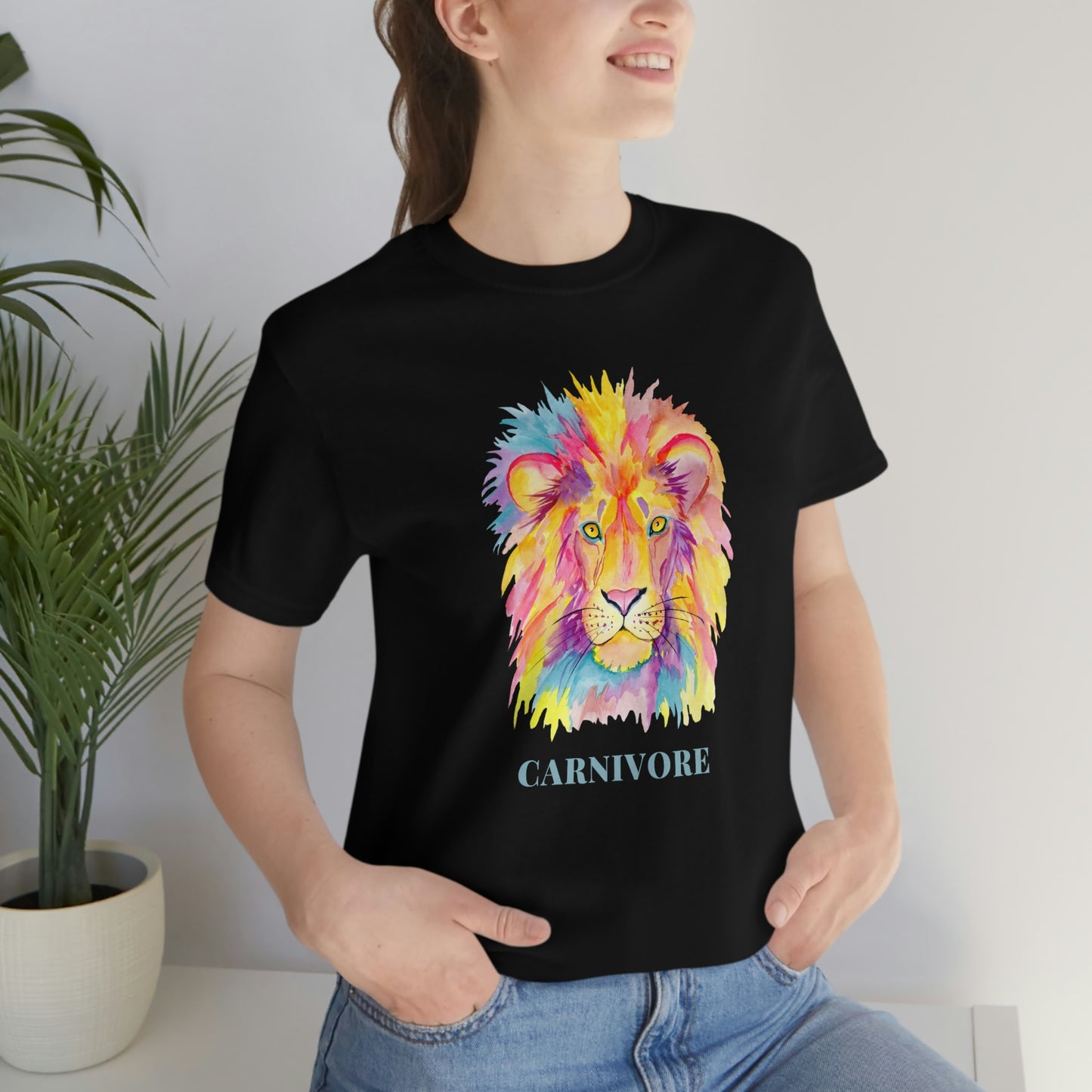 CARNIVORE - Colorful Lion - Colored T - on front and back