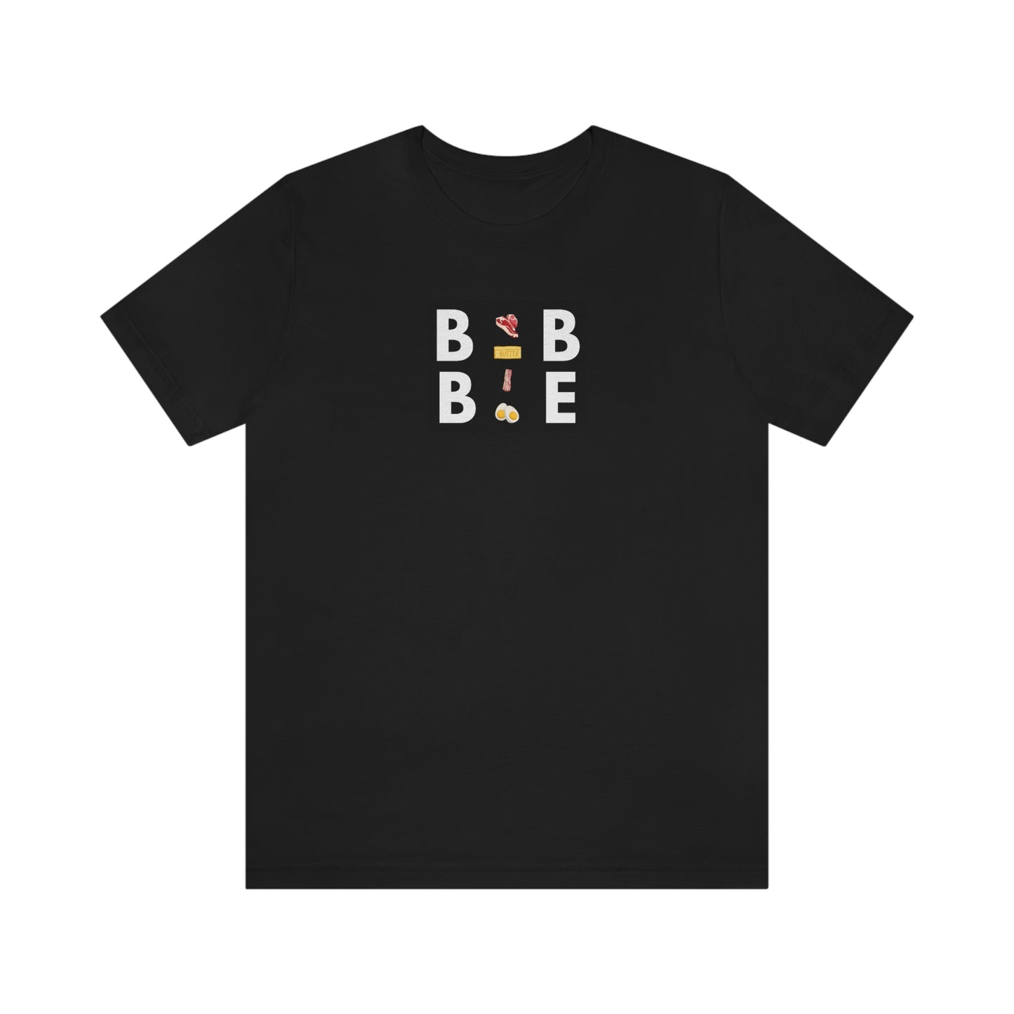 BBBE - with Icons - Colored T - in a black square - on front