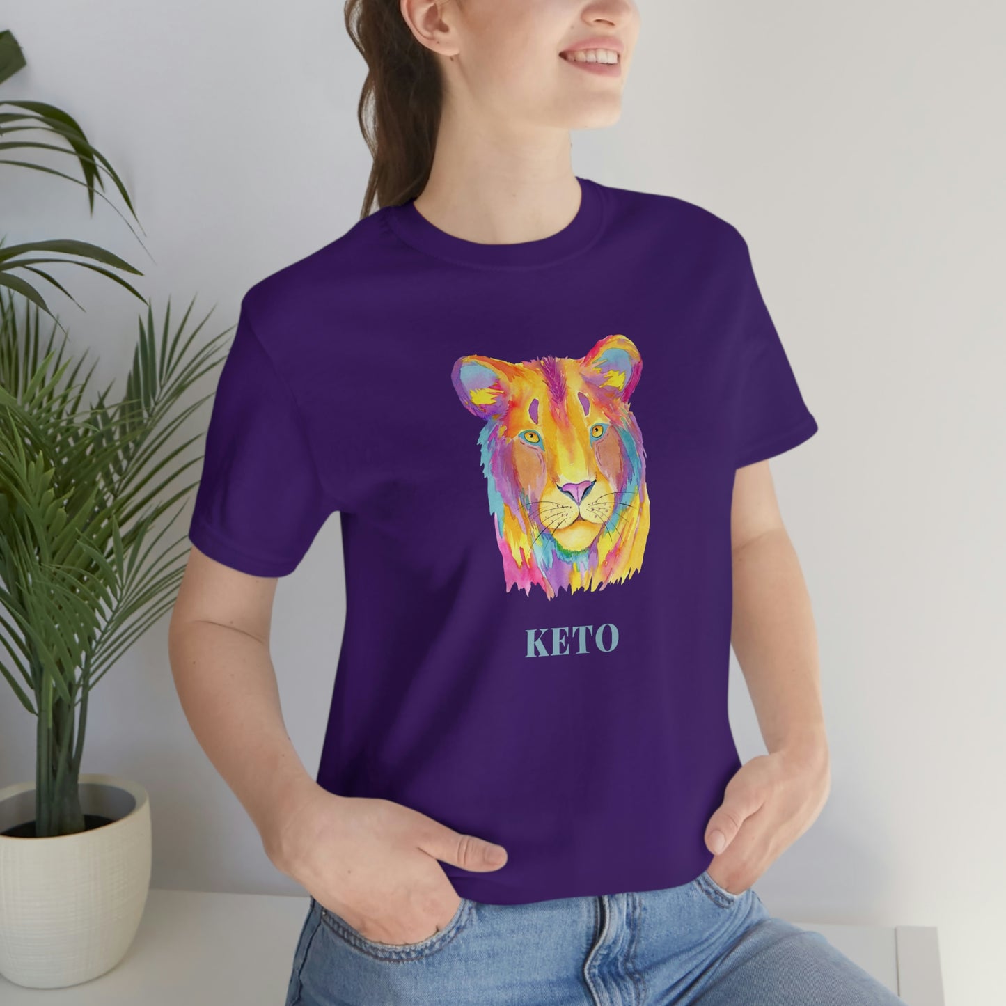 Keto - Colorful Lioness - Colored T - on front and back