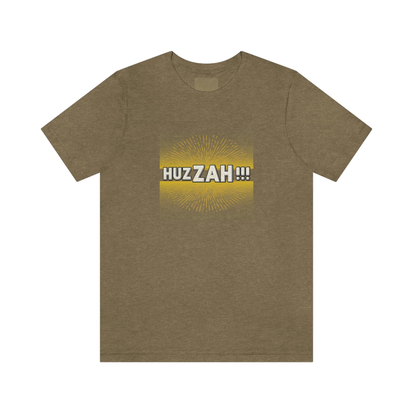 HUZZAH - the Proper Human Diet - Colored T - black & gold - on front and back