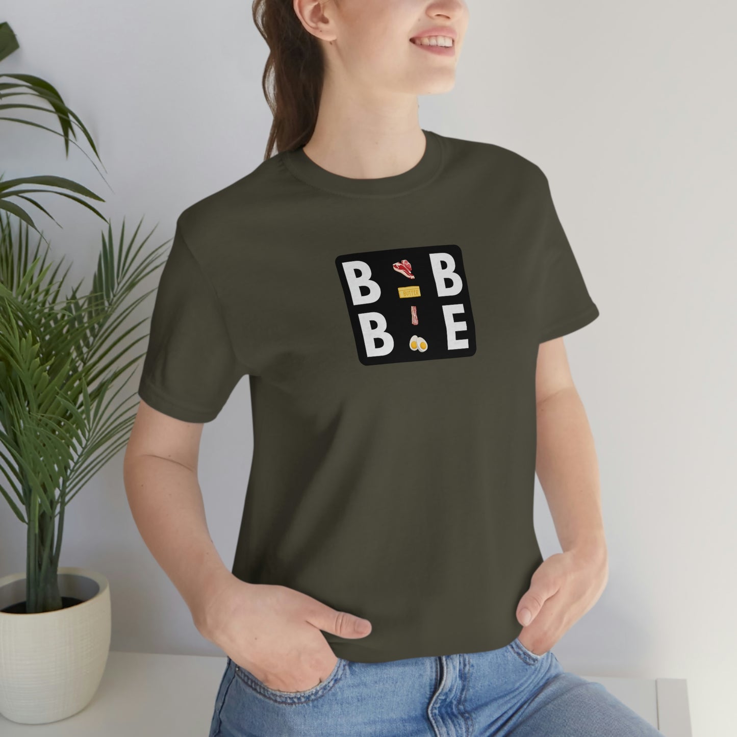BBBE - with Icons - Colored T - in a black square - on front
