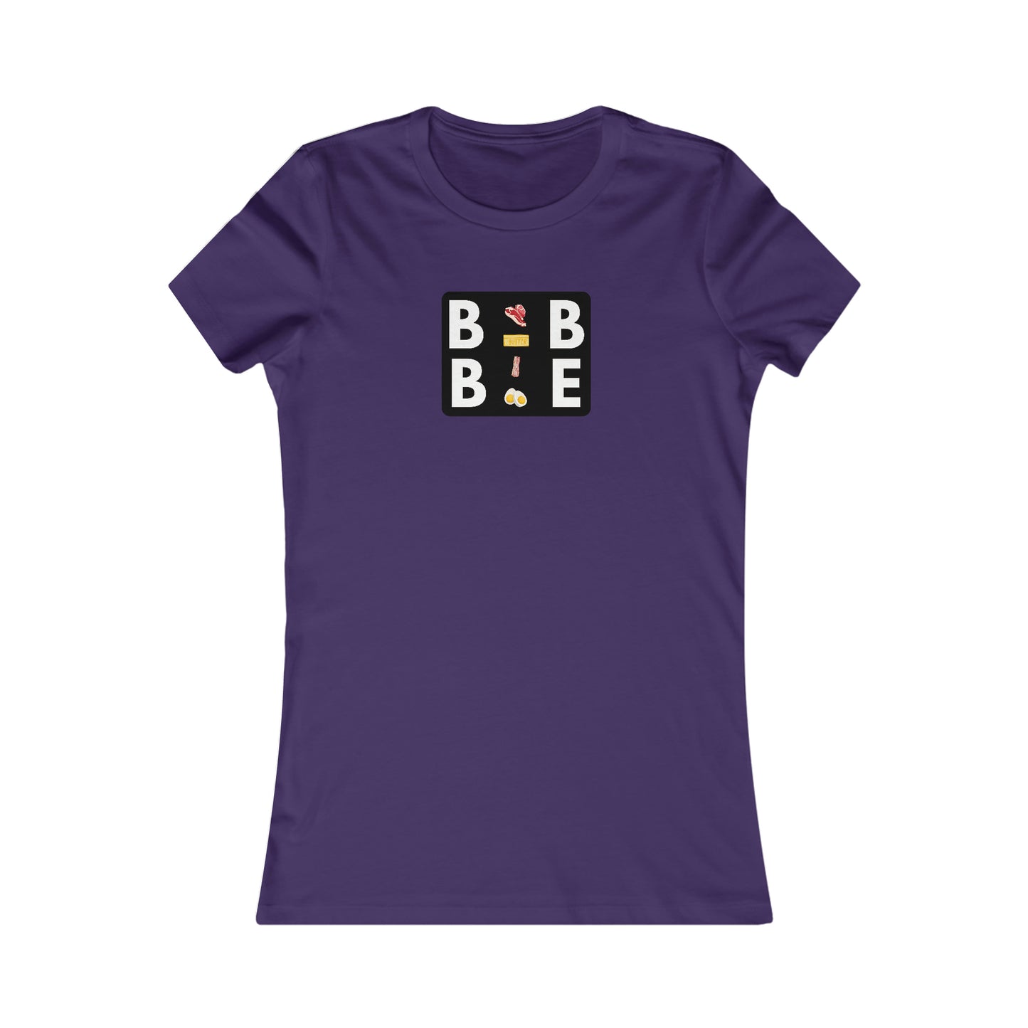 BBBE - in a black square with Icons - Colored T - Women's Slim Fit * Runs Small - on front