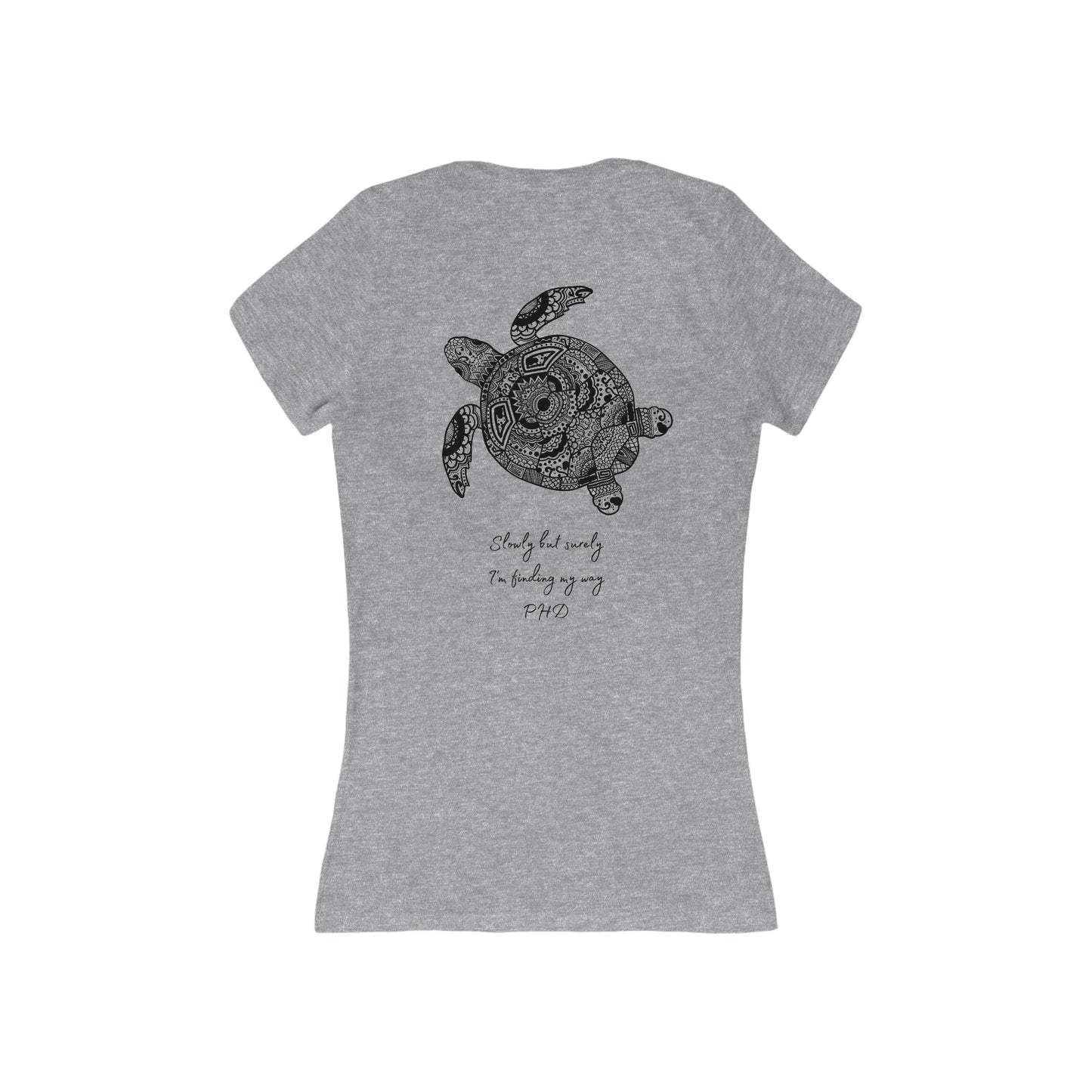 Turtle - Slowly but Surely - Deep V-Neck - Slim Fit * Runs Small - on back