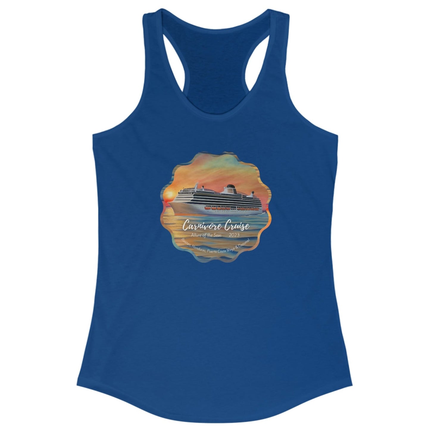 Carnivore Cruise - Women's Racerback Tank Top - may run small - on front