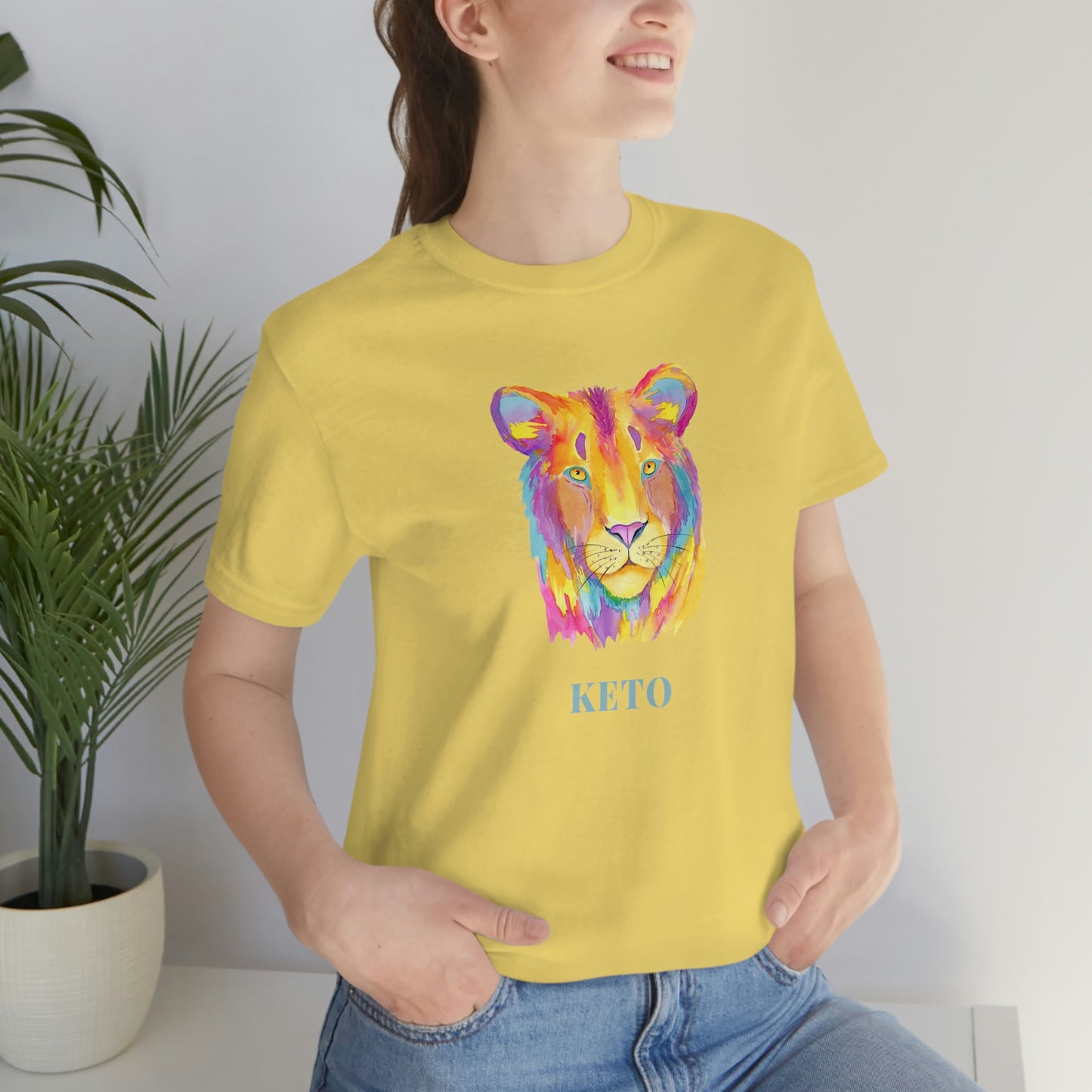 Keto - Colorful Lioness - Colored T - on front and back