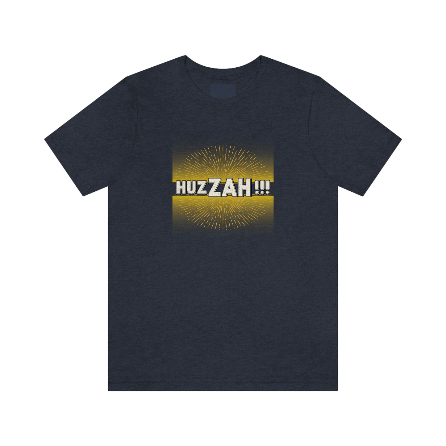 HUZZAH - the Proper Human Diet - Colored T - black & gold - on front and back