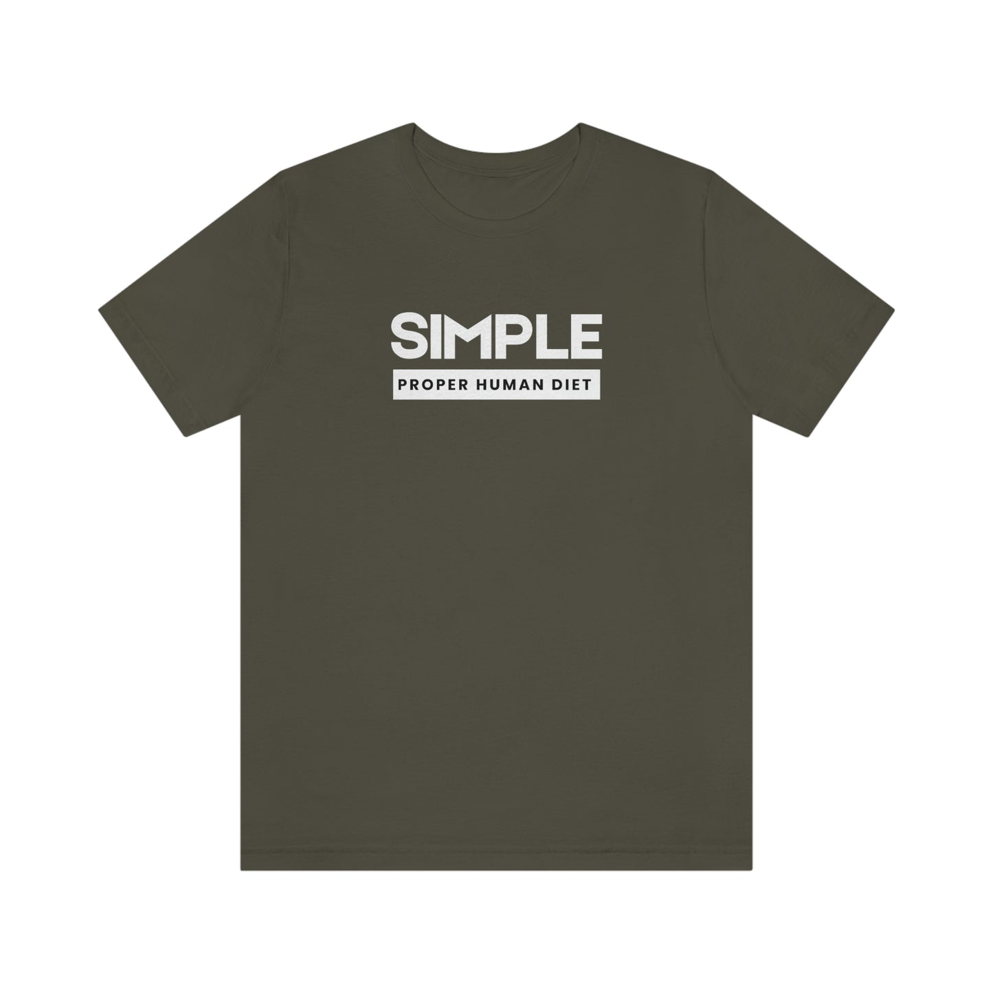 SIMPLE PROPER HUMAN DIET - Dark T - on front