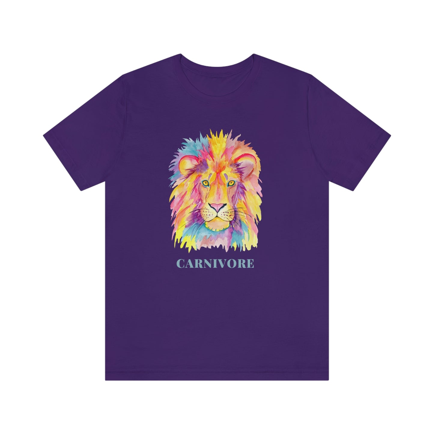 CARNIVORE - Colorful Lion - Colored T - on front and back