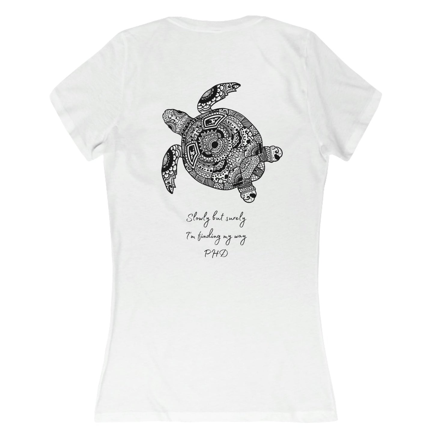 Turtle - Slowly but Surely - Deep V-Neck - Slim Fit * Runs Small - on back