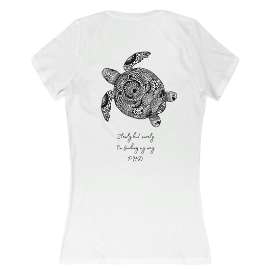 Turtle - Slowly but Surely - Deep V-Neck - Slim Fit * Runs Small - on back