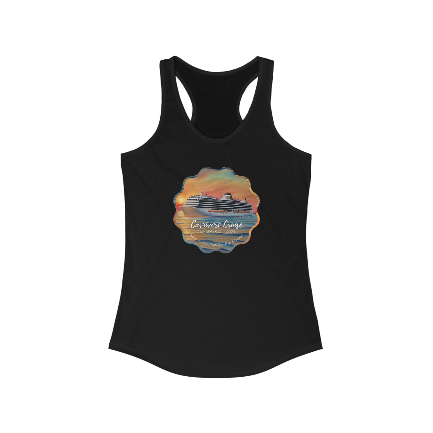 Carnivore Cruise - Women's Racerback Tank Top - may run small - on front