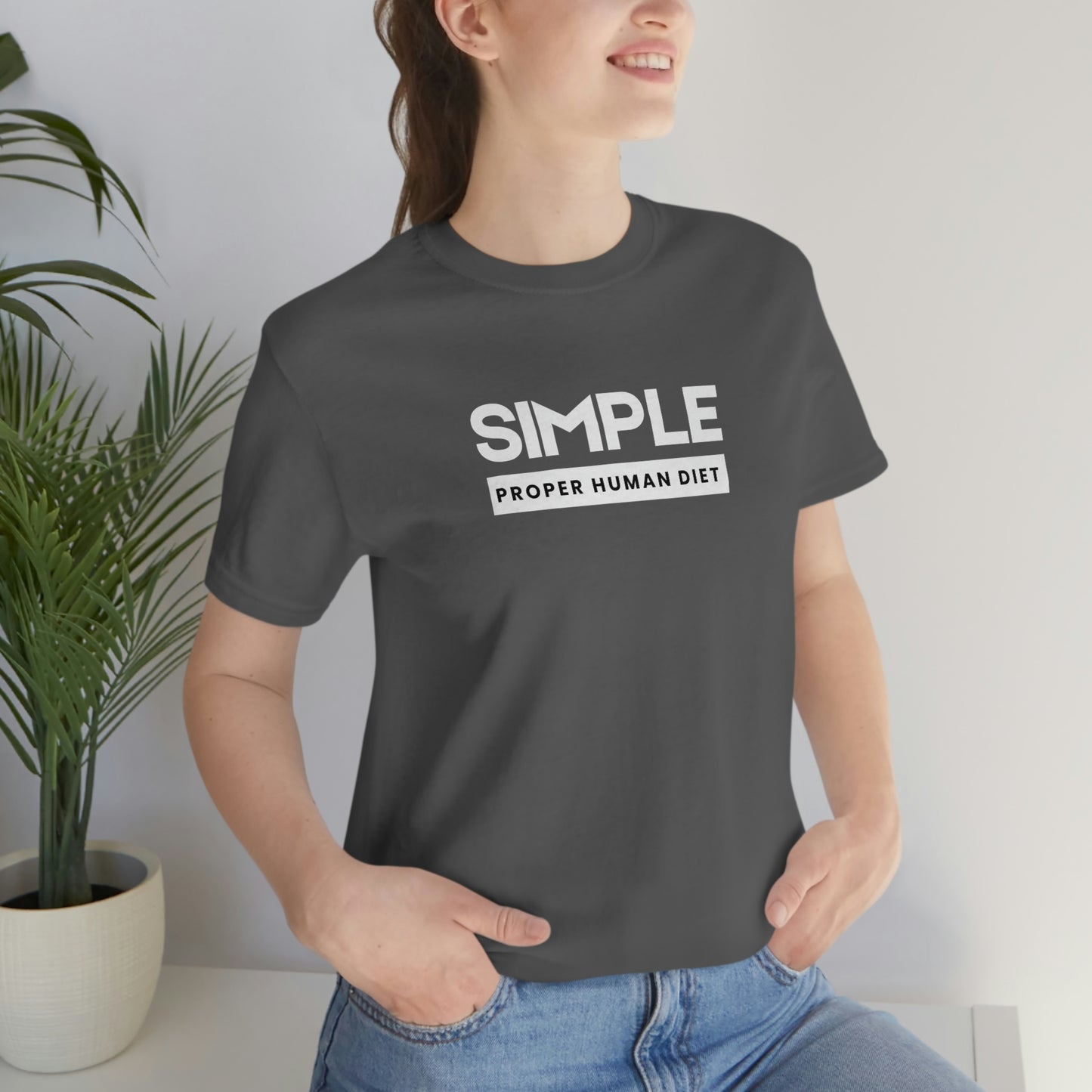 SIMPLE PROPER HUMAN DIET - Dark T - on front