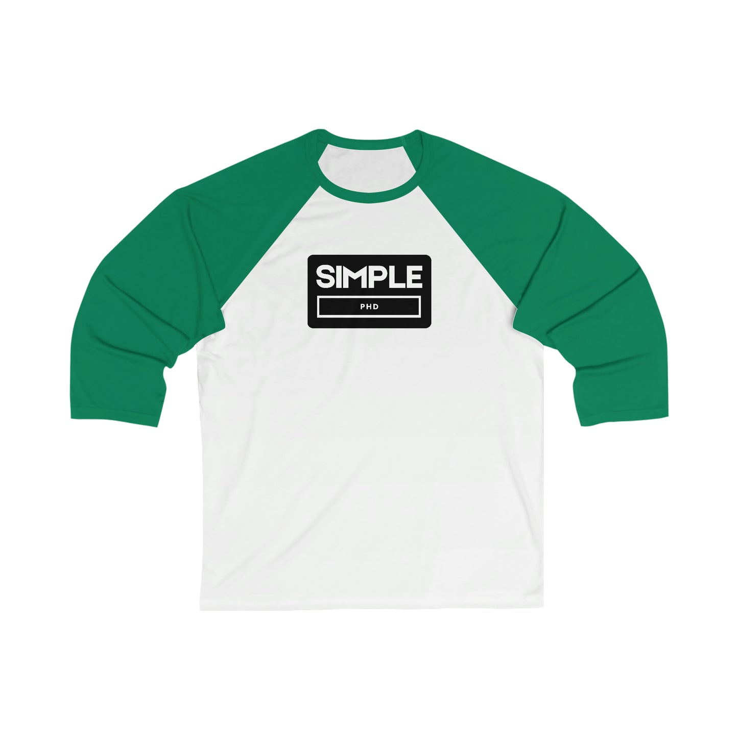 SIMPLE PHD - Baseball T - 3/4 Sleeves - on front