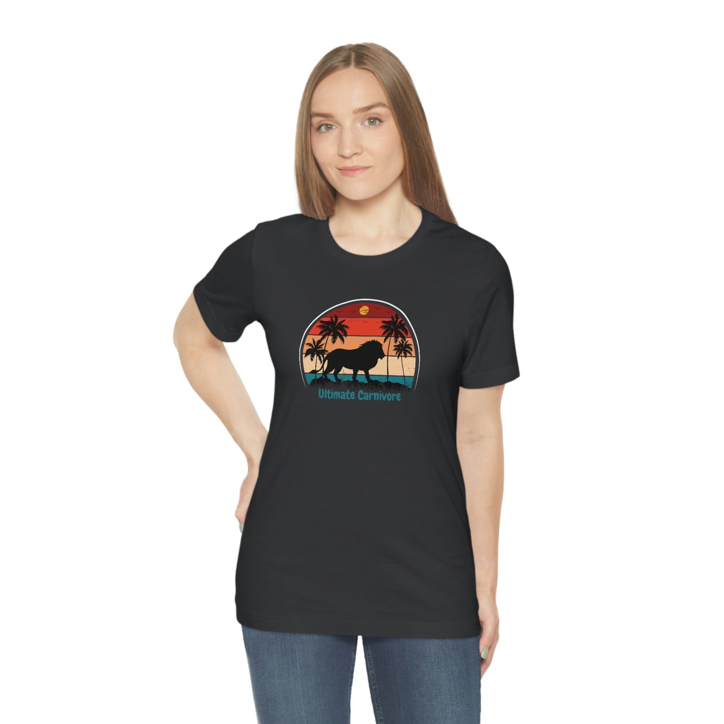 Ultimate Carnivore - Lion Retro Vibe - Dark T - on front