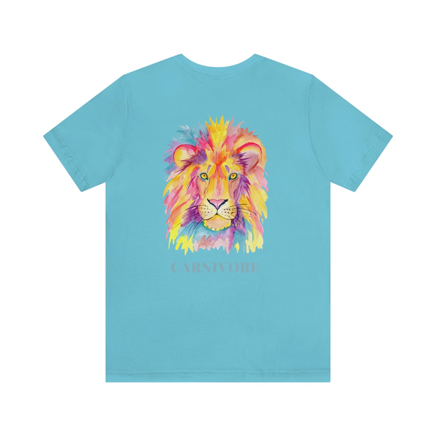 CARNIVORE - Colorful Lion - Colored T - on front and back