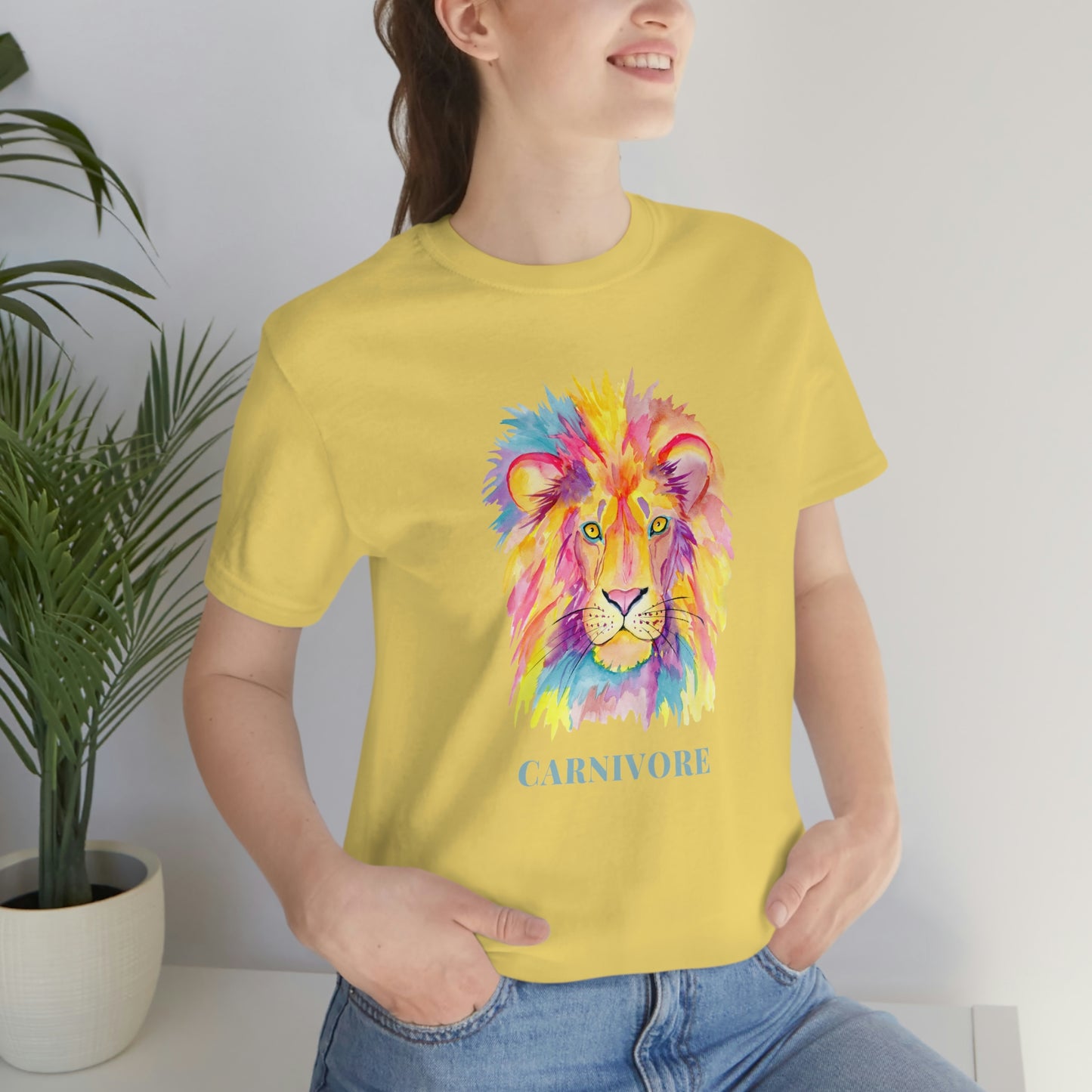 CARNIVORE - Colorful Lion - Colored T - on front and back
