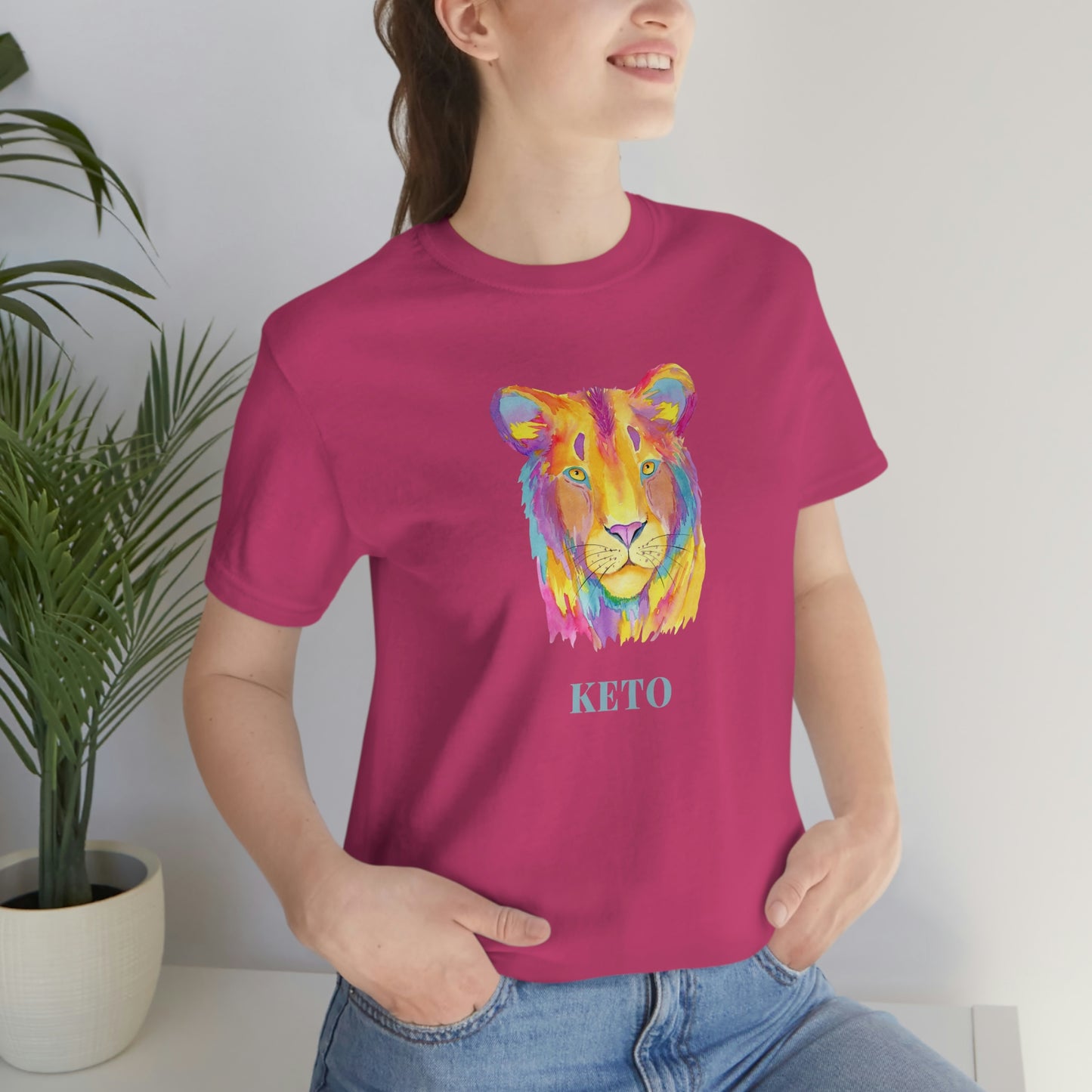 Keto - Colorful Lioness - Colored T - on front and back