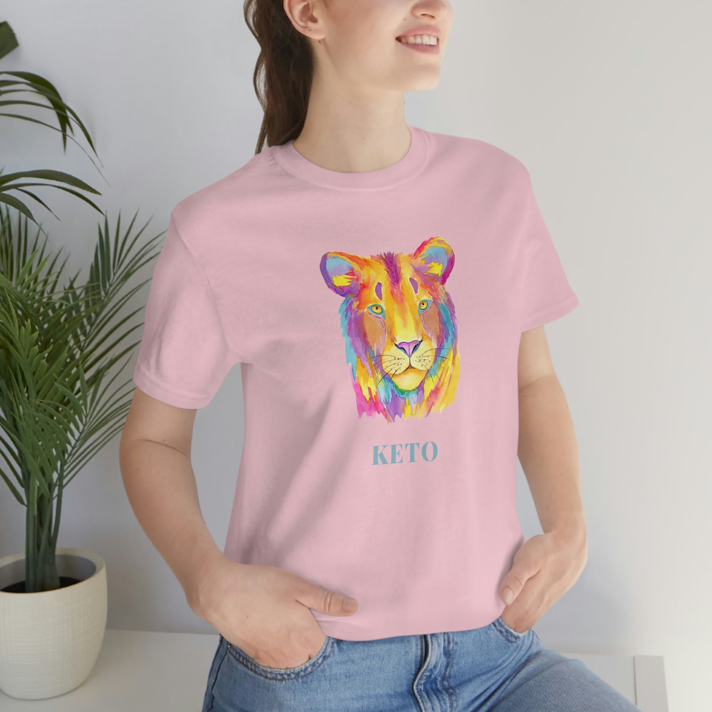 Keto - Colorful Lioness - Colored T - on front and back