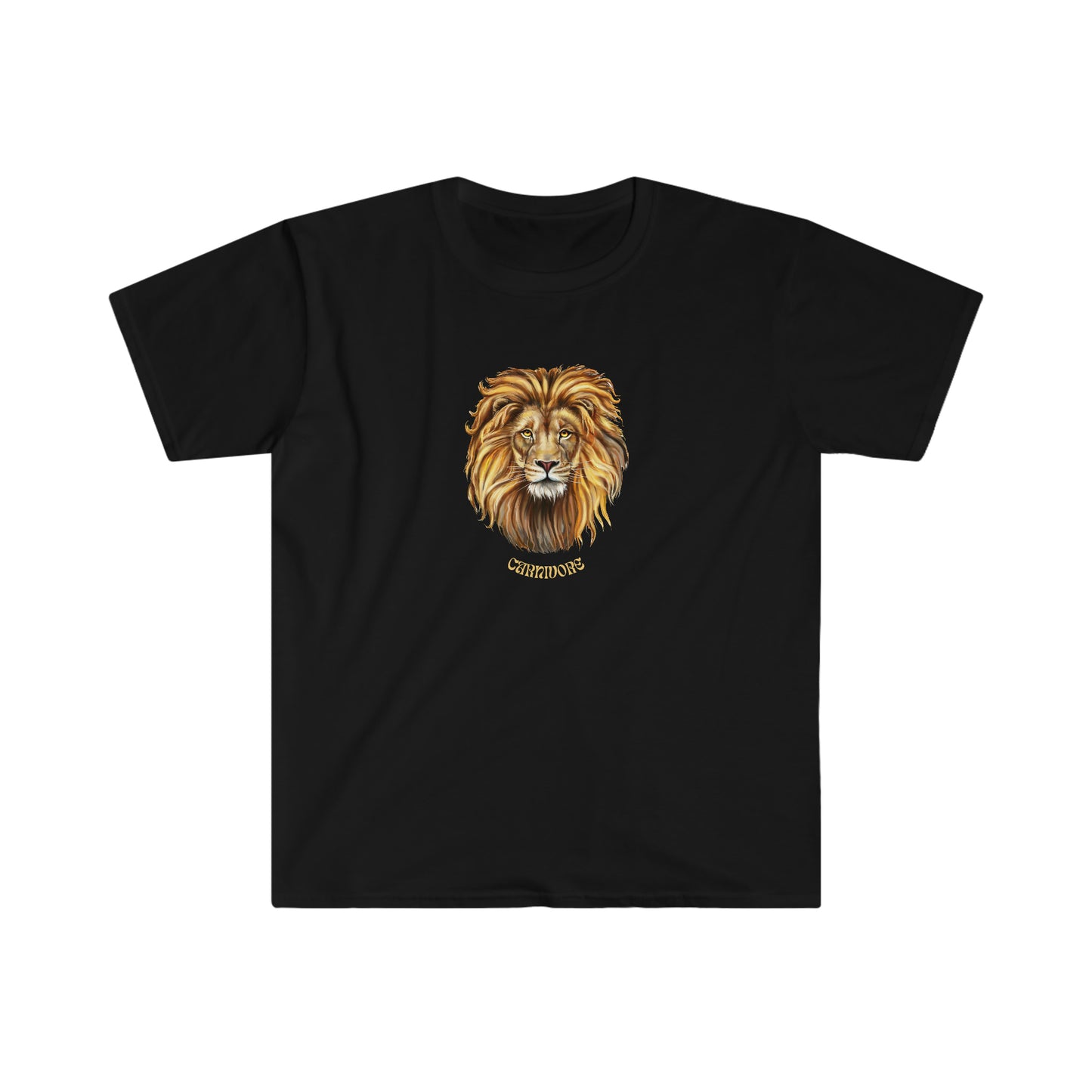 Carnivore Lion Head - Dark T - Graphic on front & Graphic on back with explanation