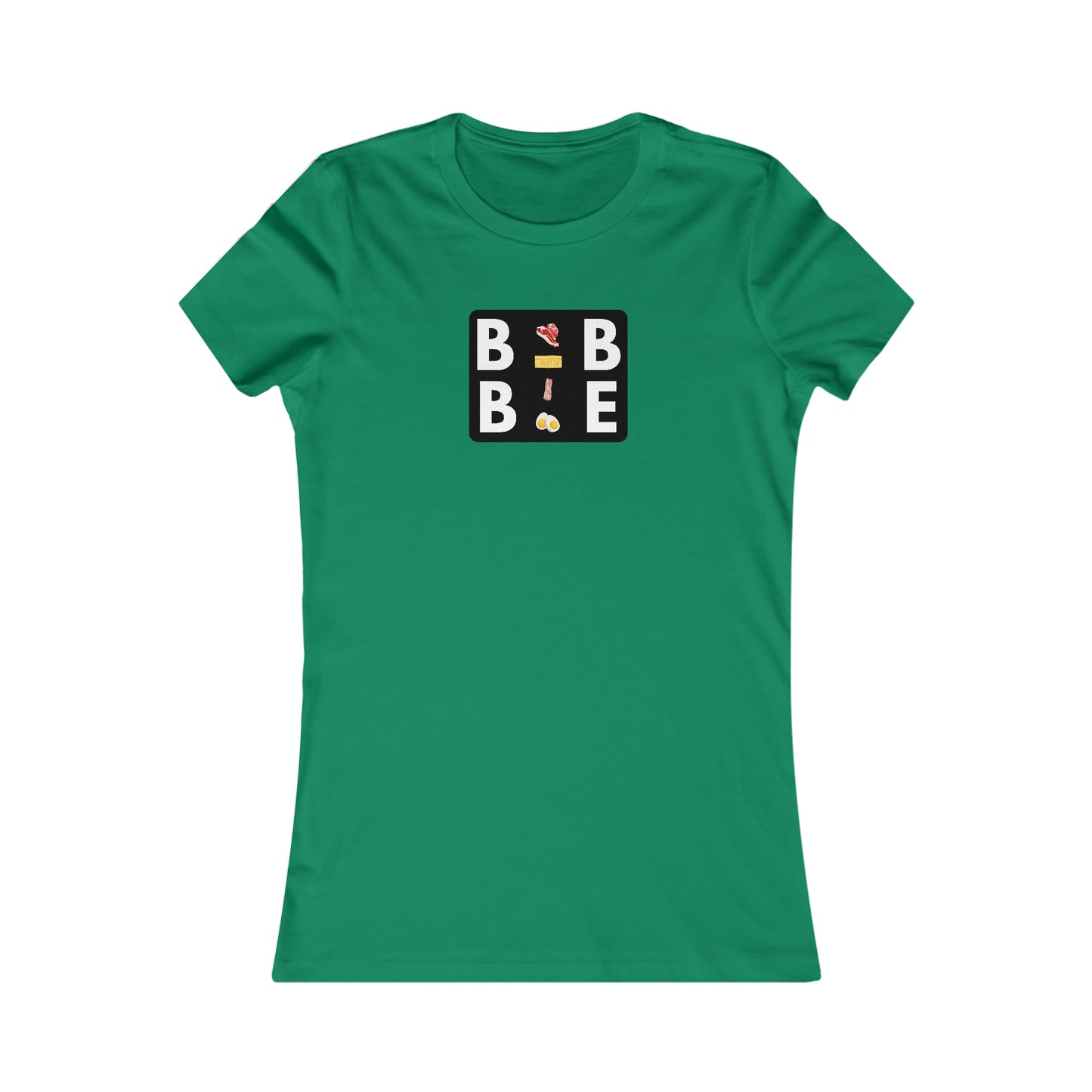 BBBE - in a black square with Icons - Colored T - Women's Slim Fit * Runs Small - on front