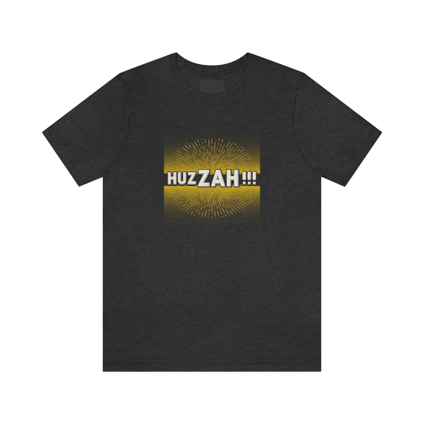 HUZZAH - the Proper Human Diet - Colored T - black & gold - on front and back