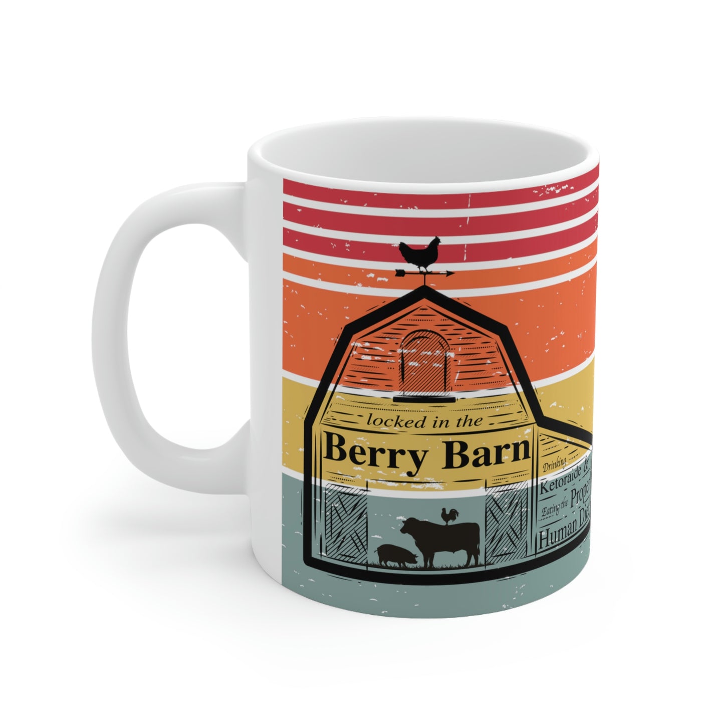 Ceramic Mug 11oz - locked in the Berry Barn & Love my Tribe