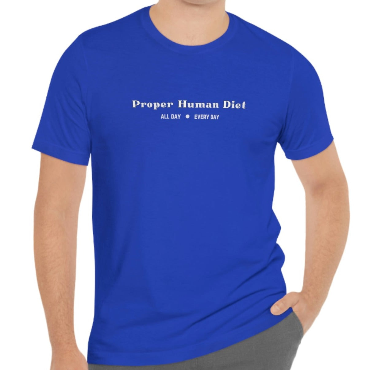 PROPER HUMAN DIET - ALL DAY EVERY DAY - Colored T - on front