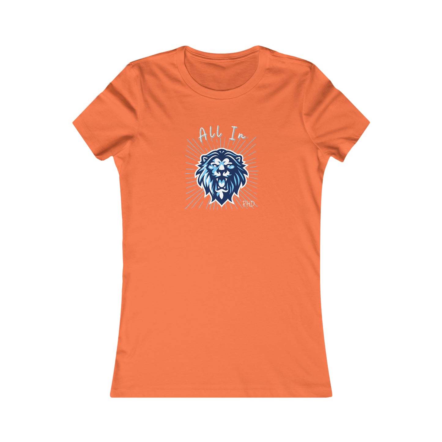 All In PHD - Blue Roaring Lion - Colored T - Women's Slim Fit * Runs Small - on front