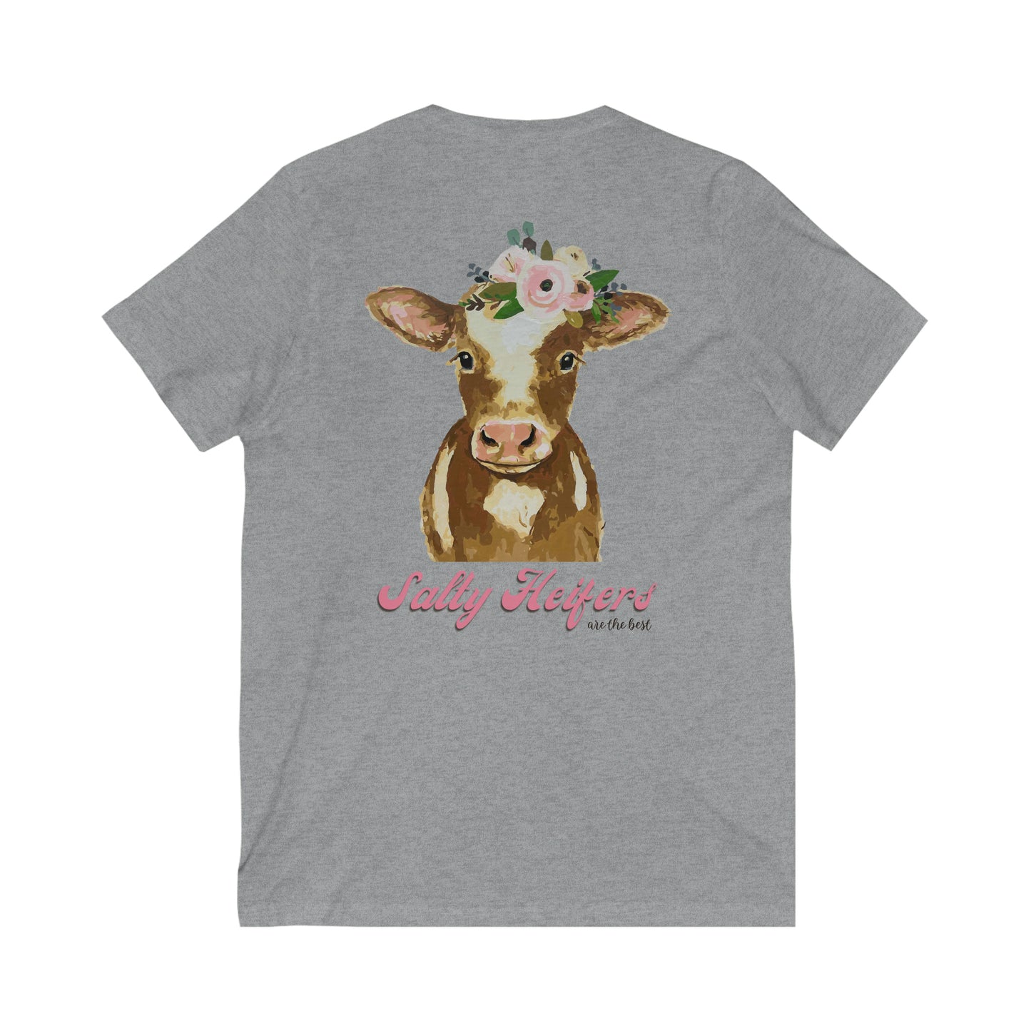 Salty Heifers are the best - V Neck - Colored T - on back