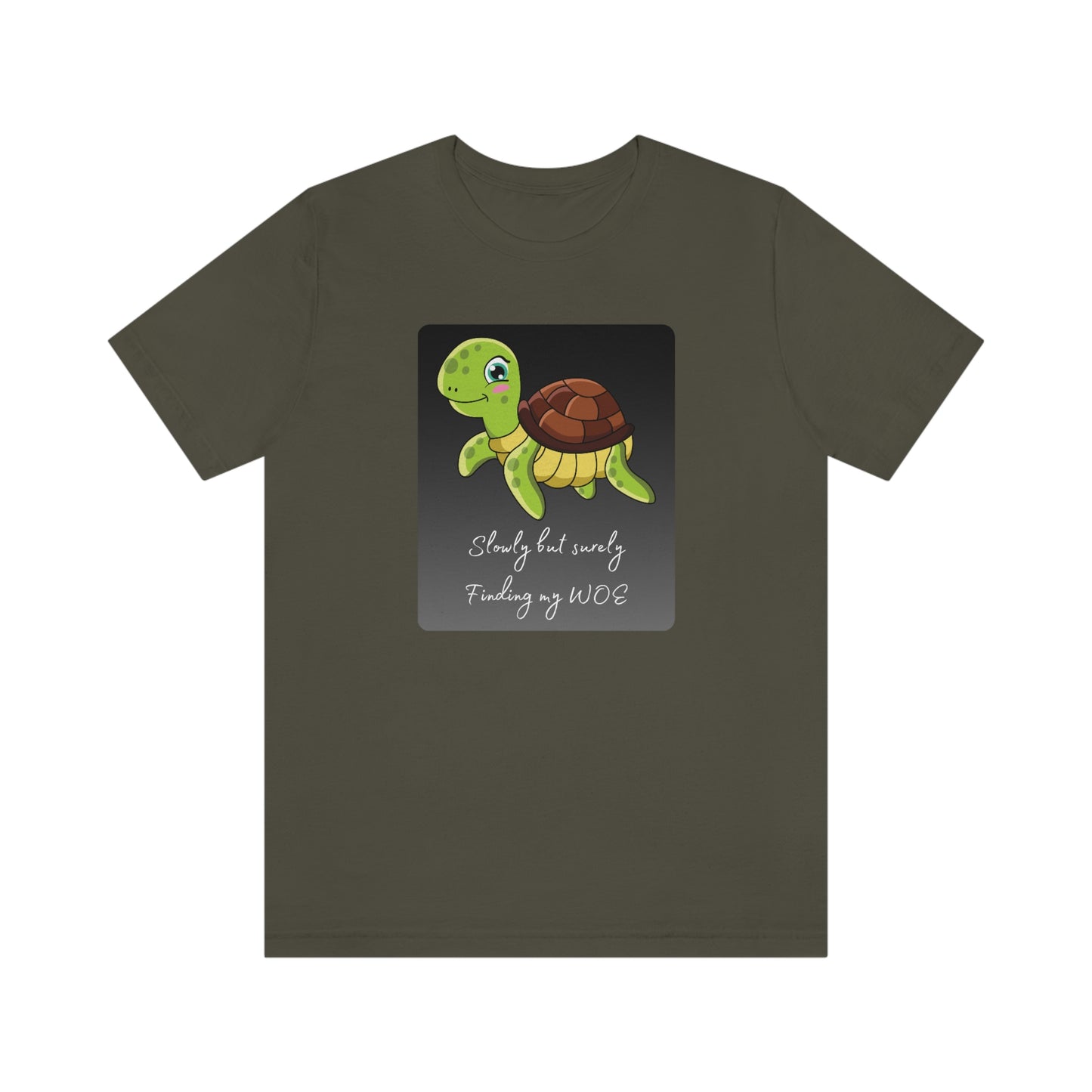 Turtle - Slowly but surely - Dark T - with statement - on front