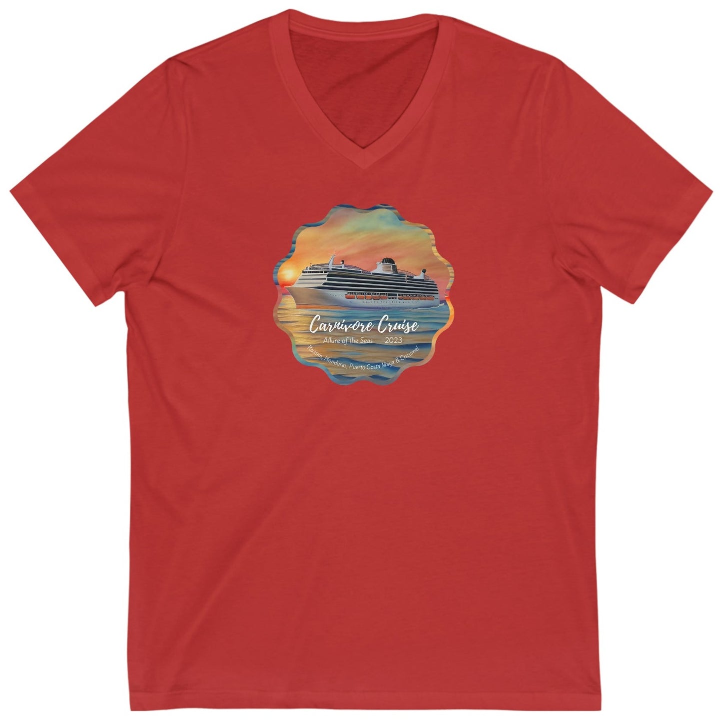 Carnivore Cruise - Unisex V Neck - on front