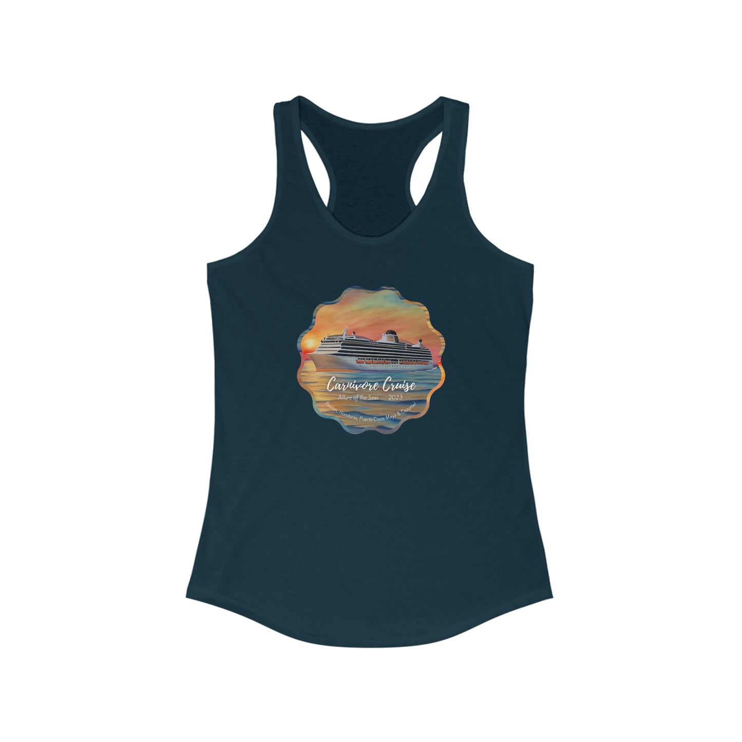 Carnivore Cruise - Women's Racerback Tank Top - may run small - on front