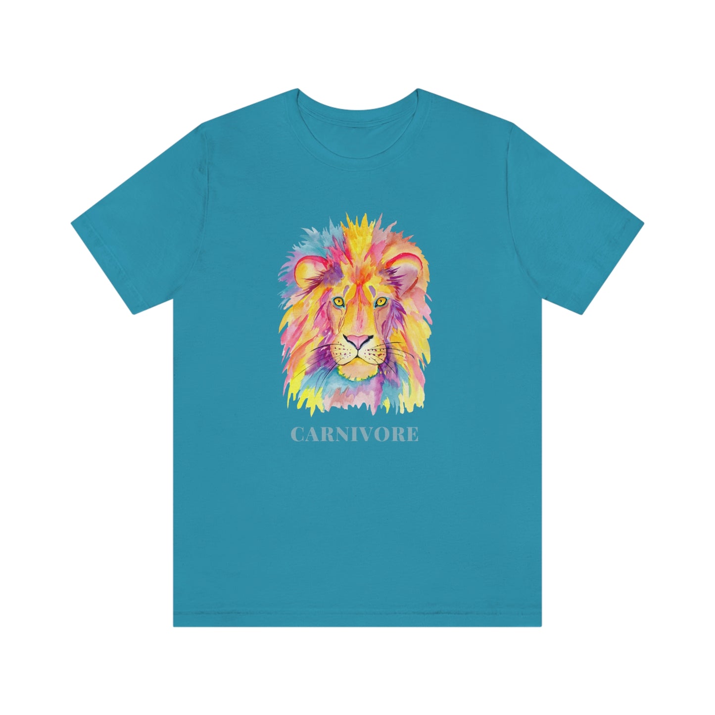 CARNIVORE - Colorful Lion - Colored T - on front and back