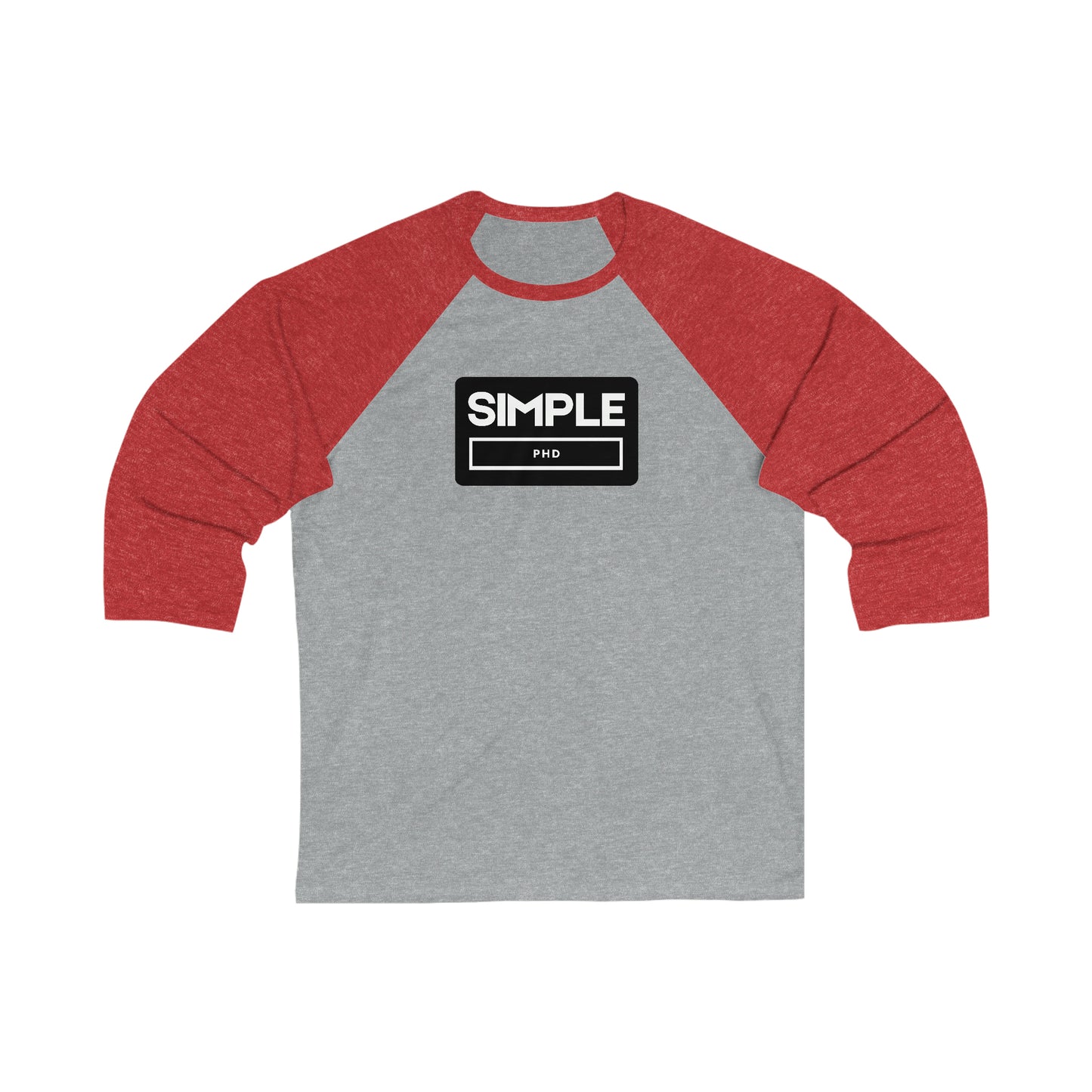 SIMPLE PHD - Baseball T - 3/4 Sleeves - on front