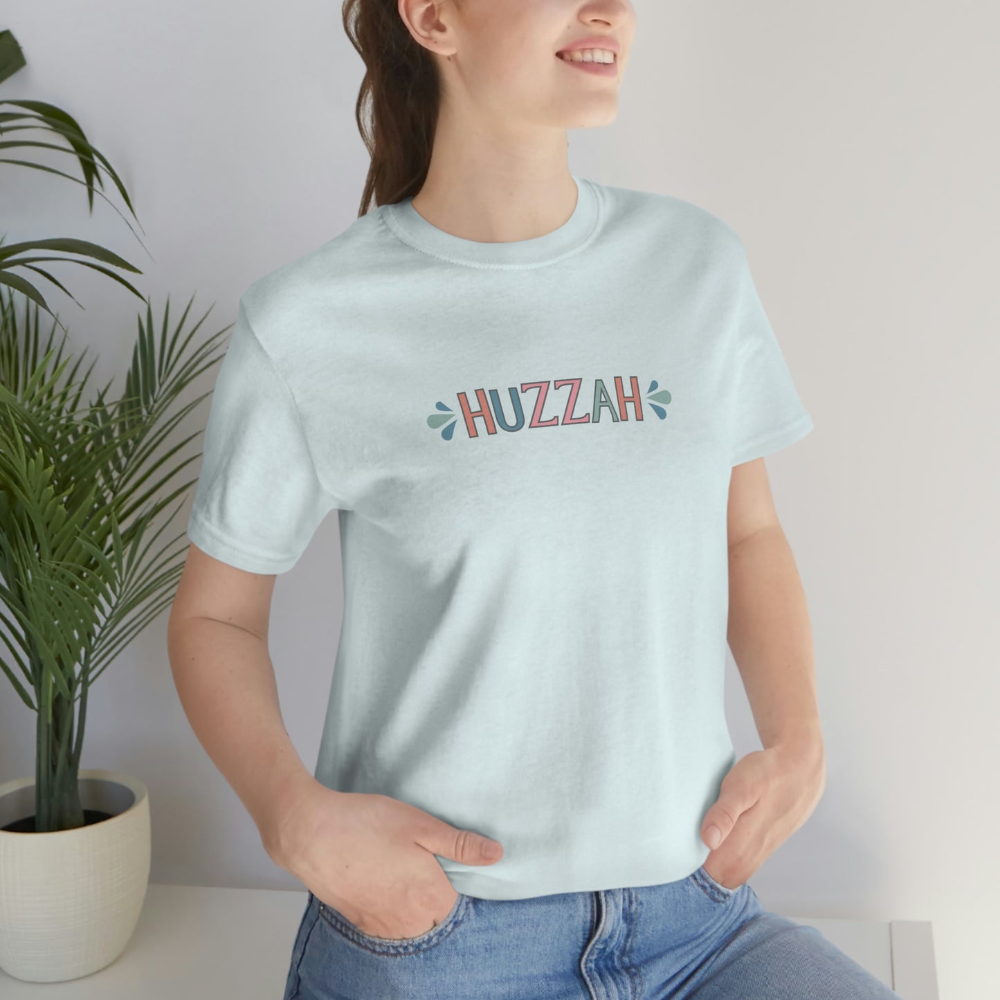 HUZZAH - Colored T - on front