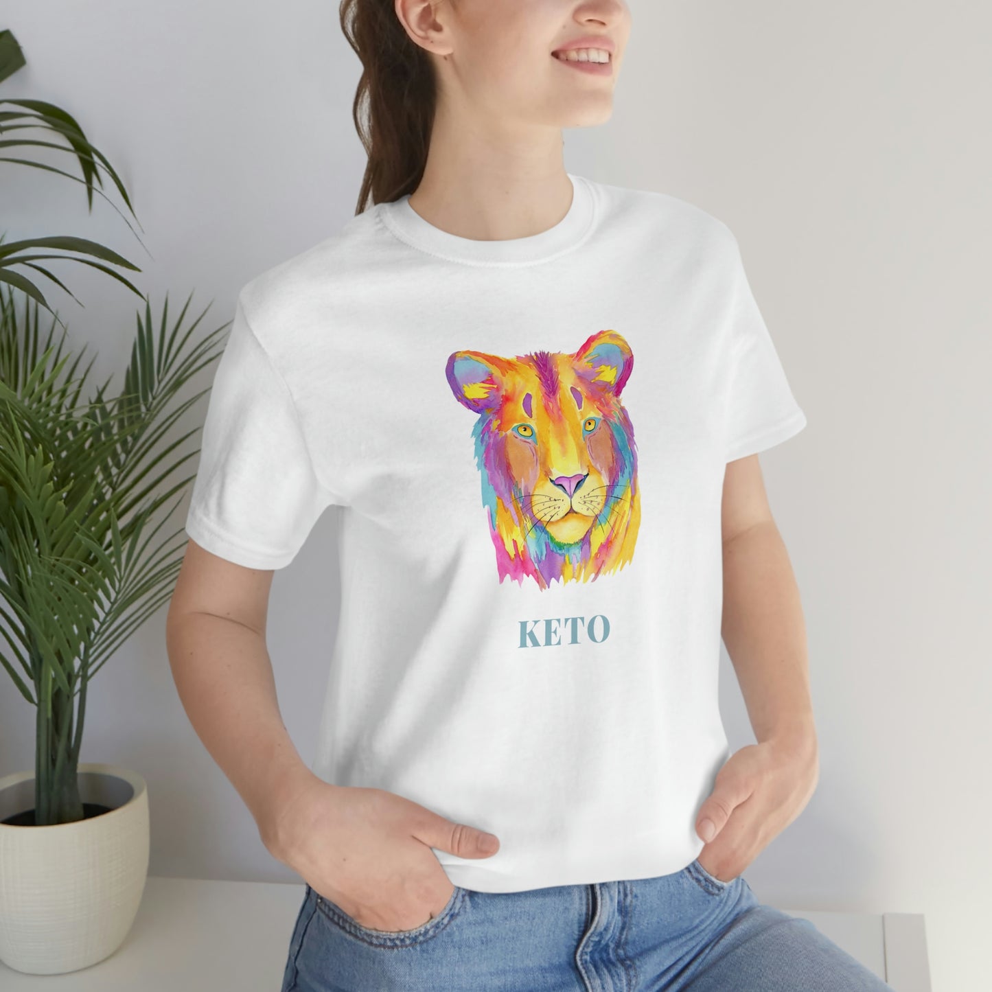 Keto - Colorful Lioness - Colored T - on front and back