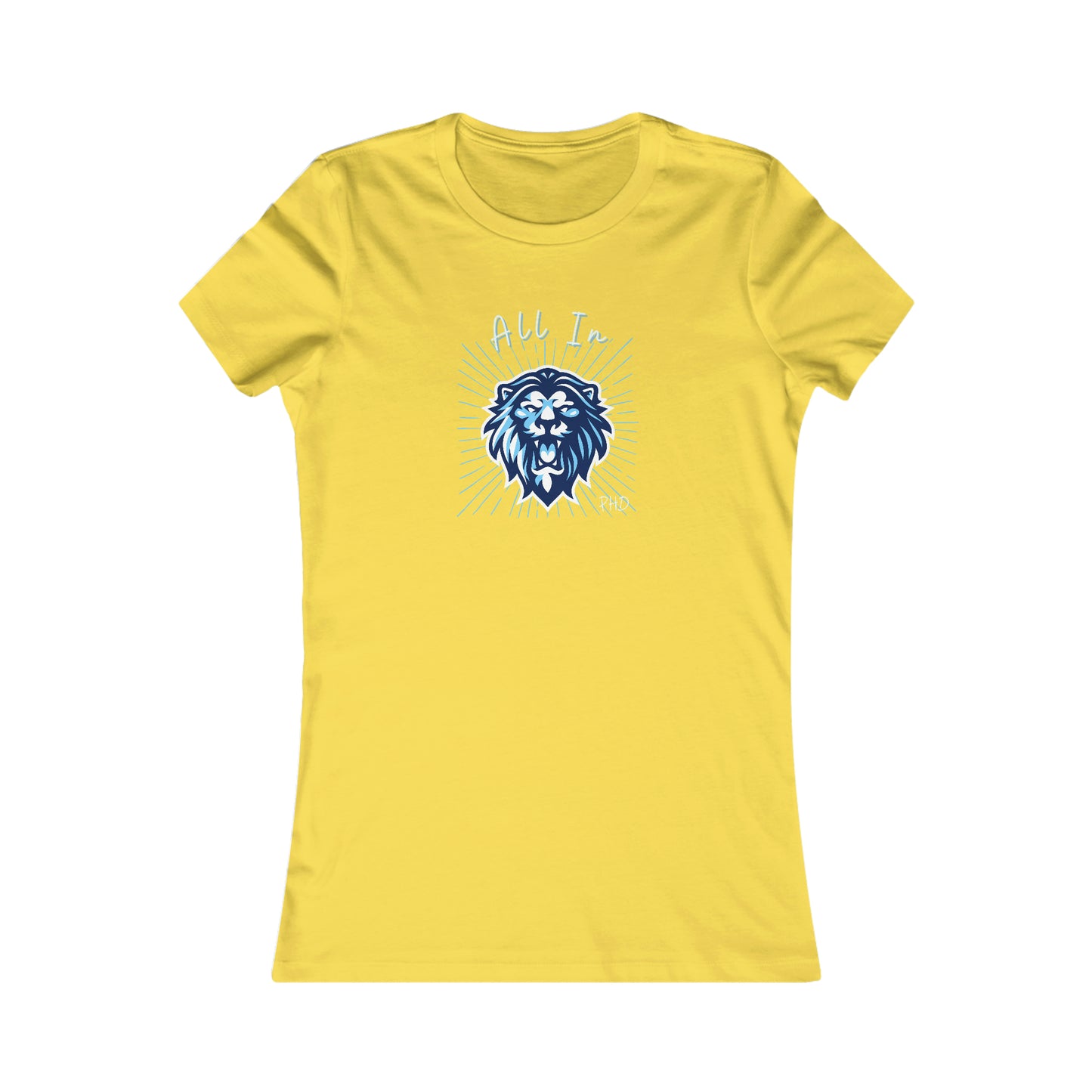 All In PHD - Blue Roaring Lion - Colored T - Women's Slim Fit * Runs Small - on front