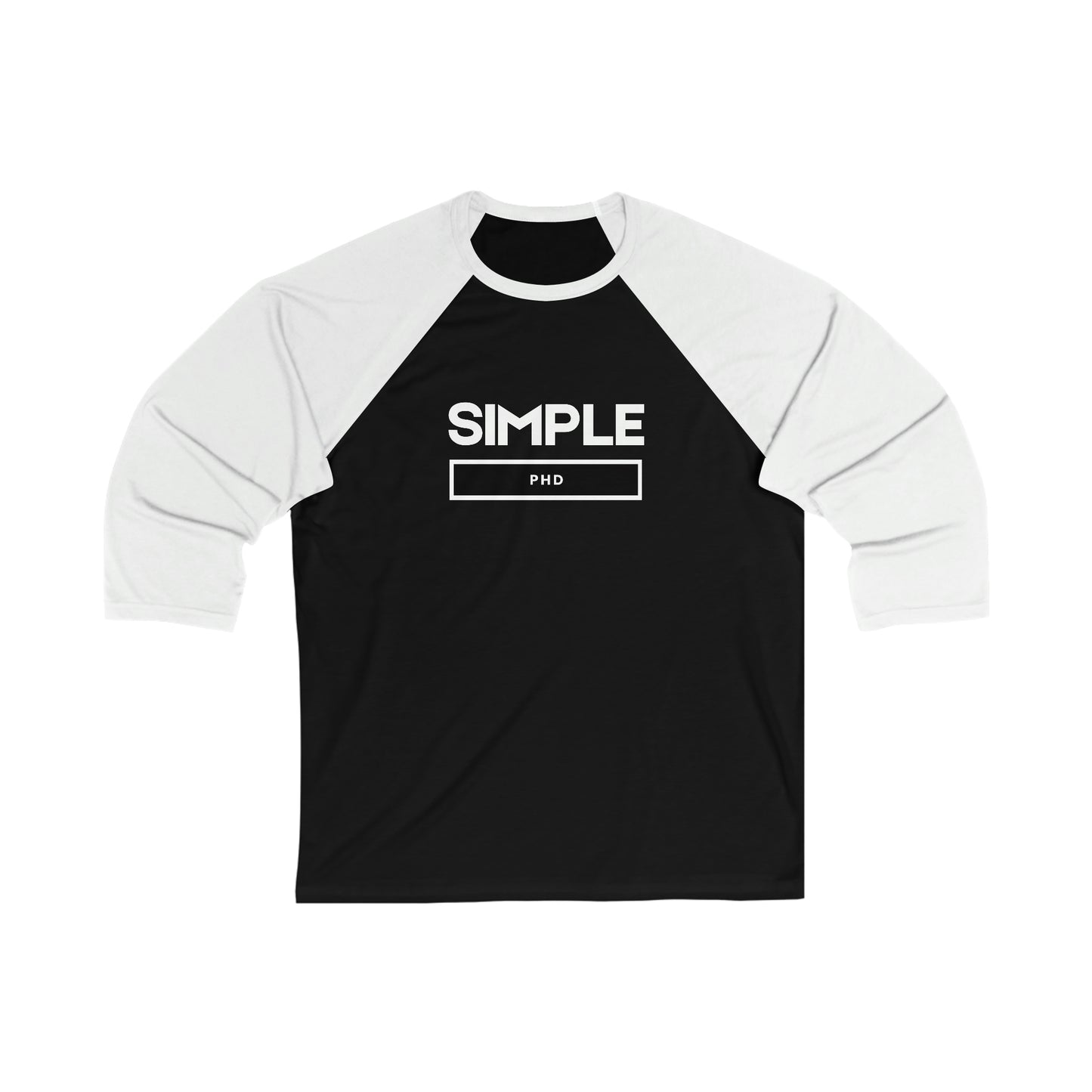 SIMPLE PHD - Baseball T - 3/4 Sleeves - on front
