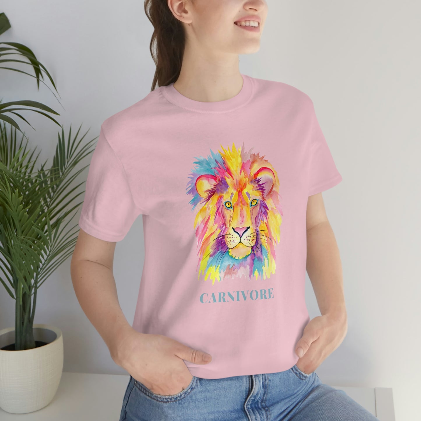 CARNIVORE - Colorful Lion - Colored T - on front and back